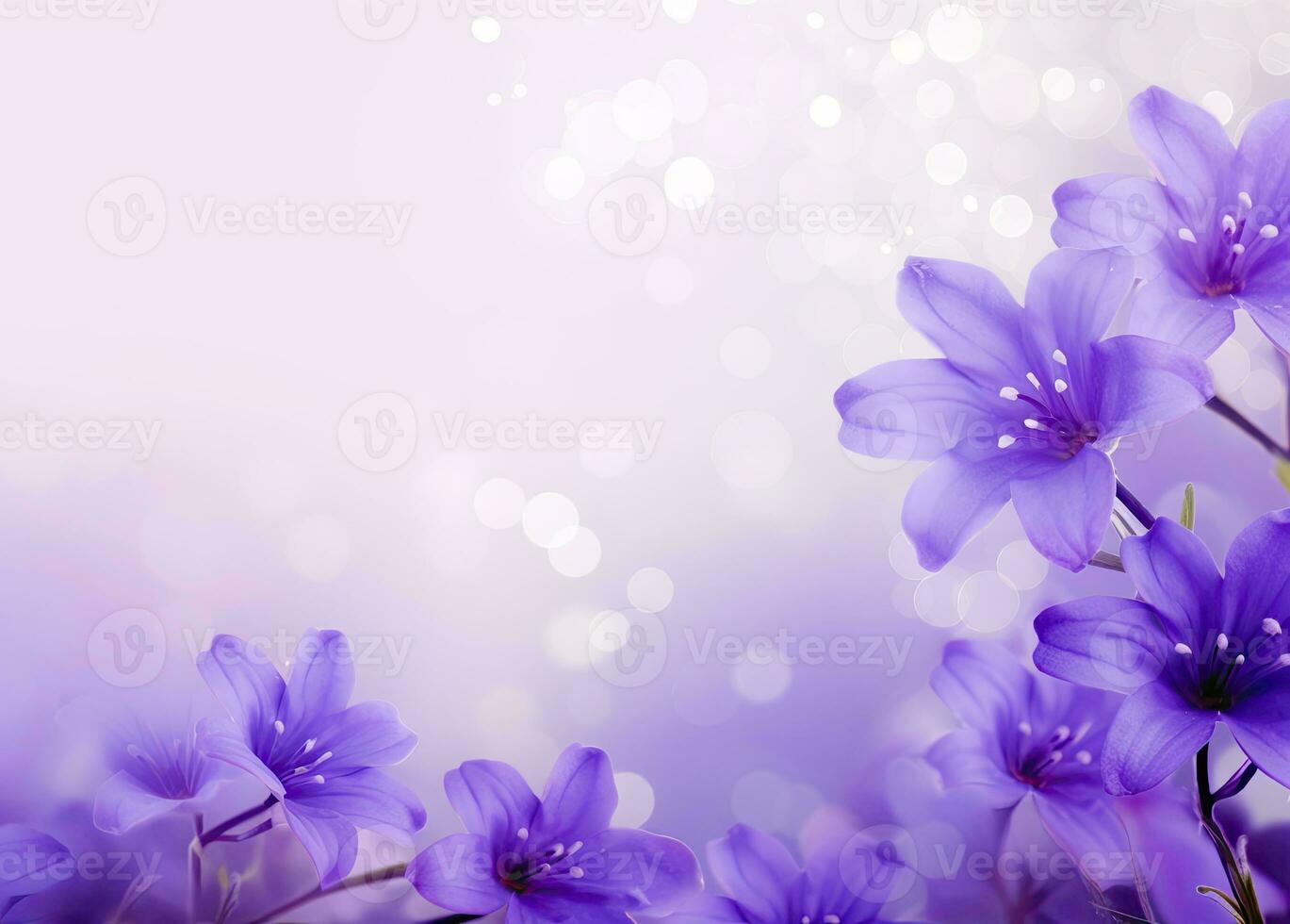 ai gegenereerd abstract voorjaar achtergrond met Purper bloemen. ai gegenereerd foto