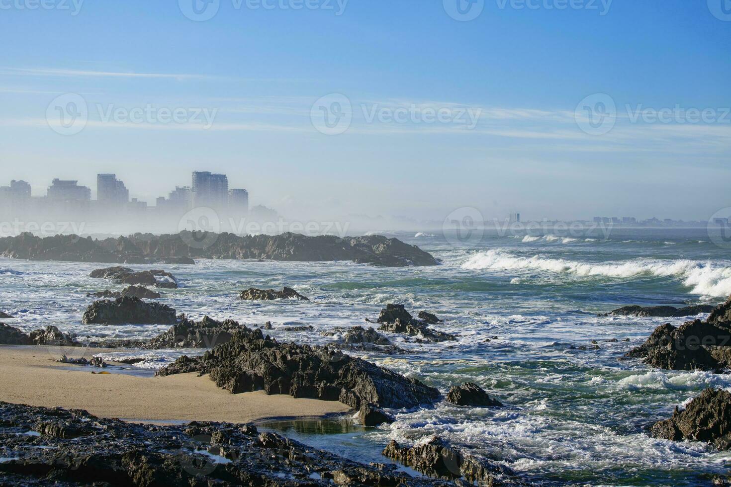 blauw berg strand gebouwen, kaap dorp, zuiden Afrika foto