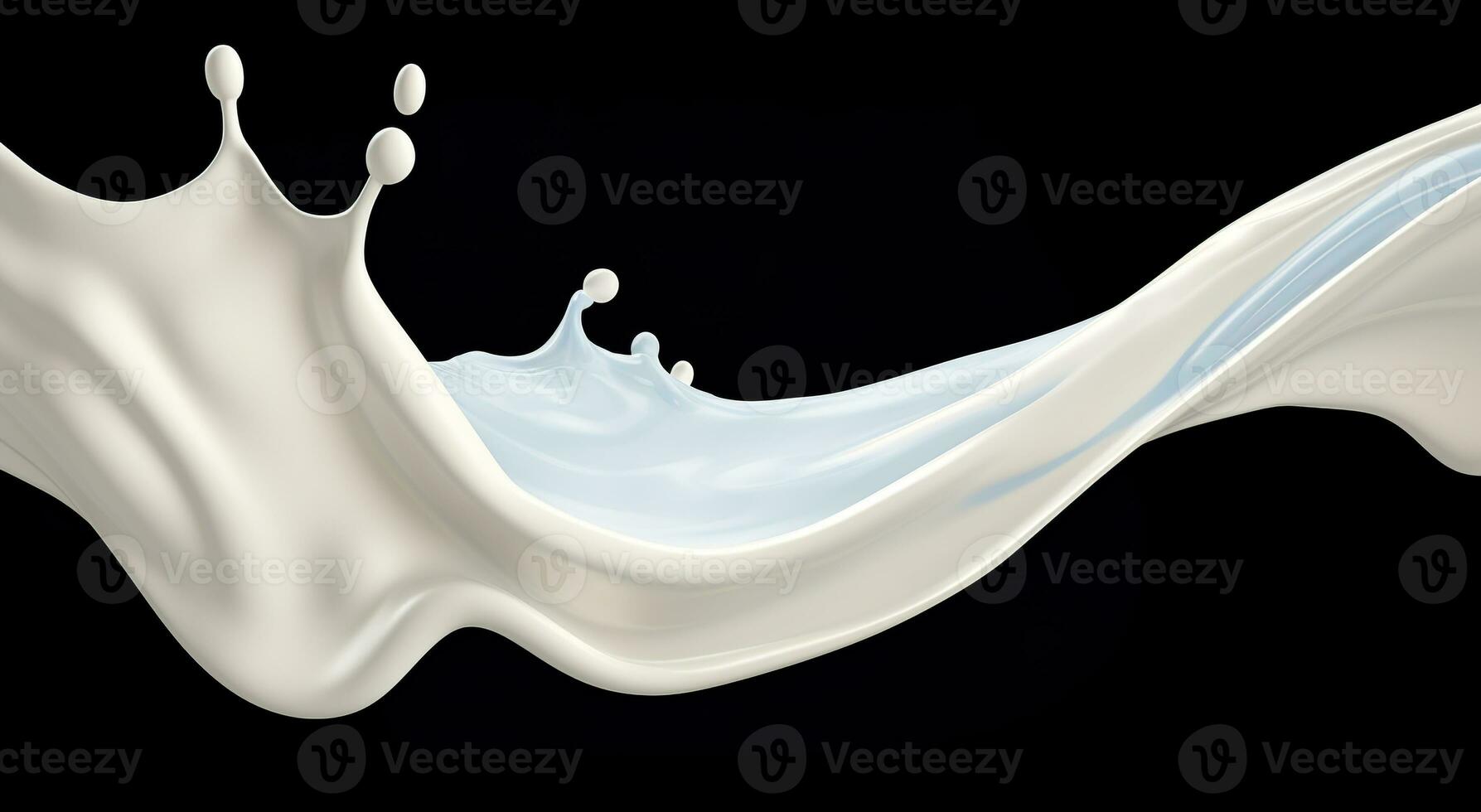 ai gegenereerd wit melk plons geïsoleerd Aan achtergrond, vloeistof of yoghurt plons, 3d illustratie. generatief ai foto