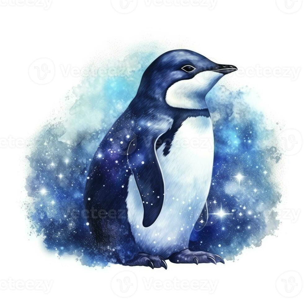 ai gegenereerd waterverf pinguïn voor t-shirt ontwerp. ai gegenereerd foto