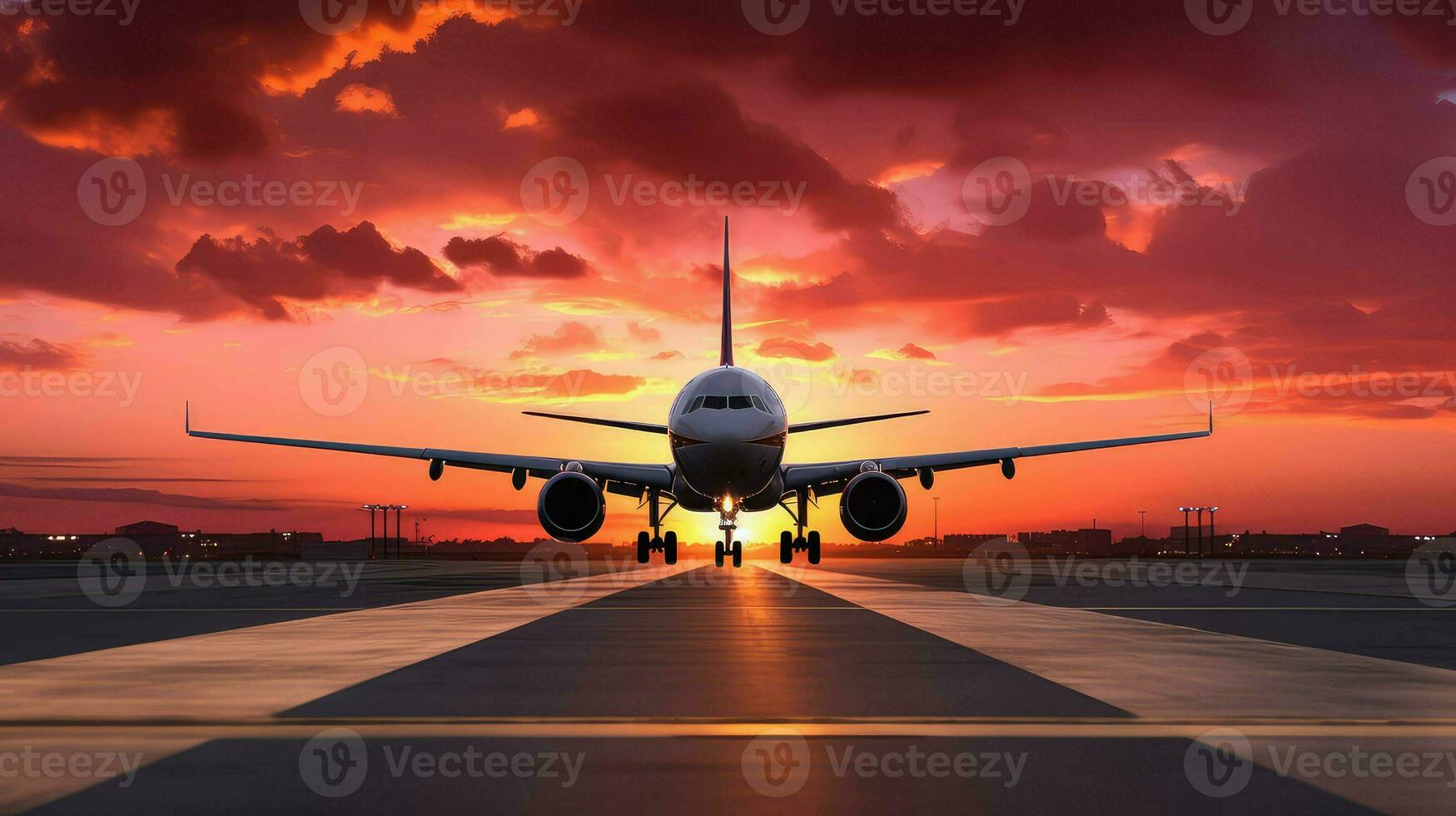 ai gegenereerd reizen vliegtuig luchthaven achtergrond foto