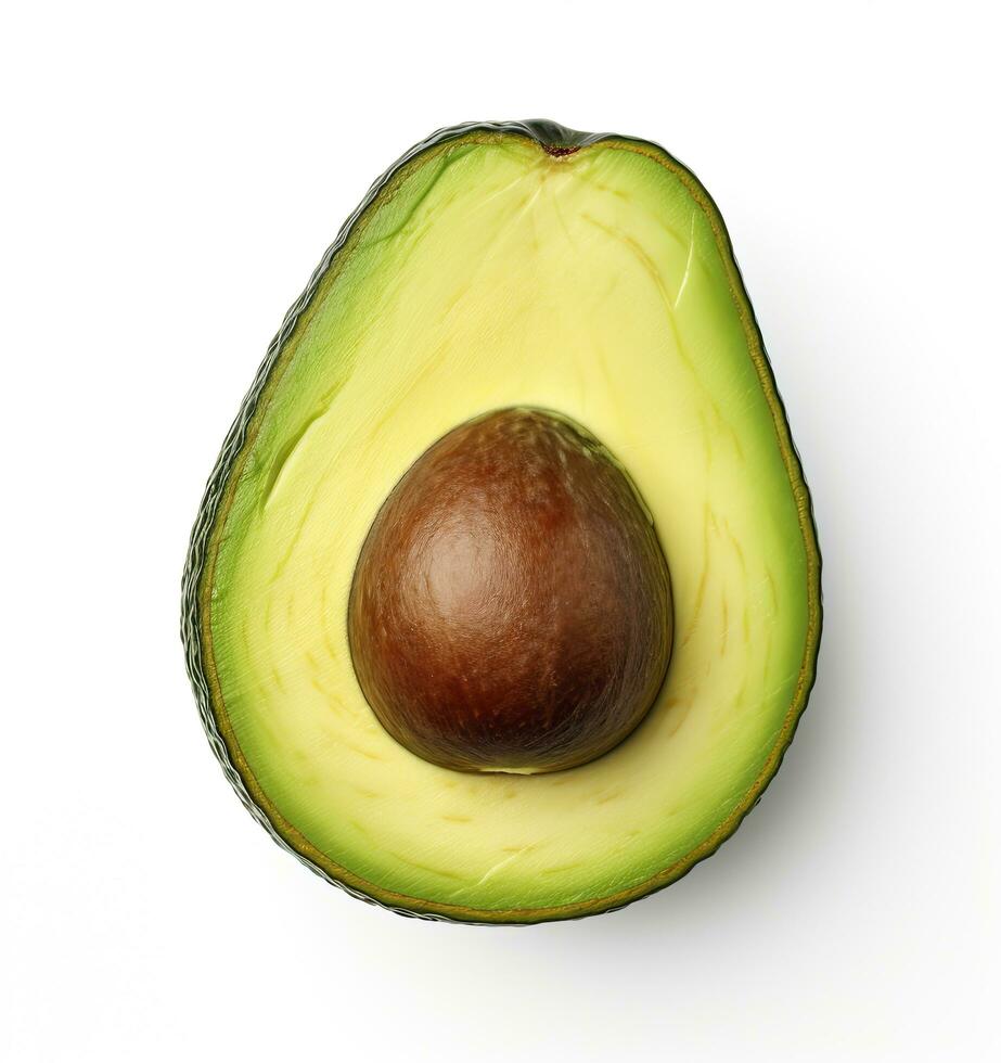 ai gegenereerd avocado Aan wit achtergrond. ai gegenereerd foto