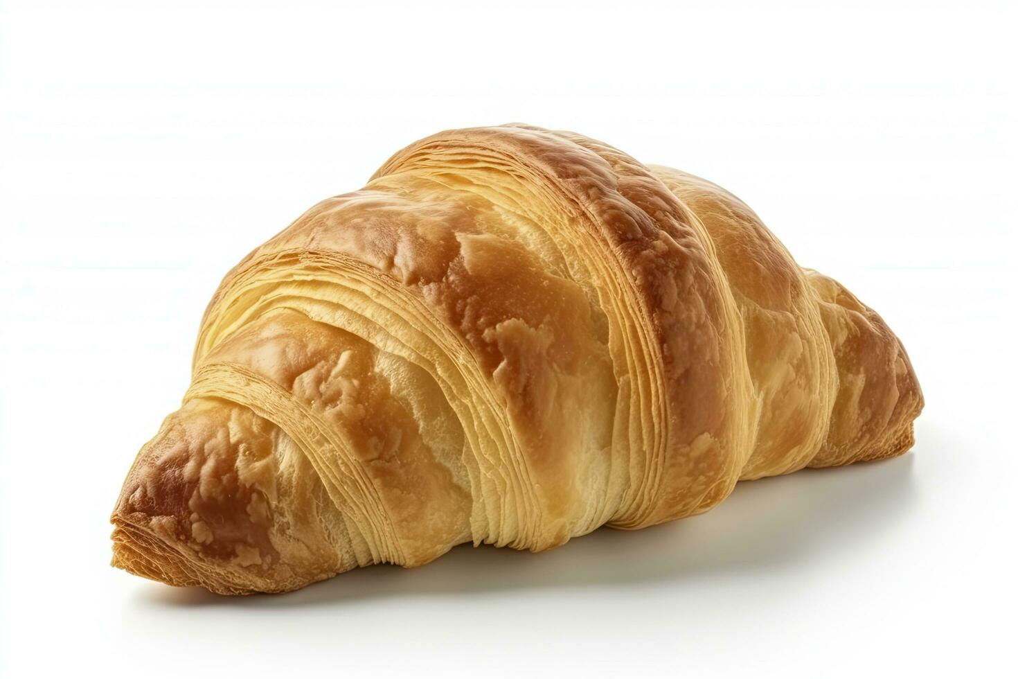 ai gegenereerd croissant geïsoleerd Aan wit achtergrond. ai gegenereerd foto