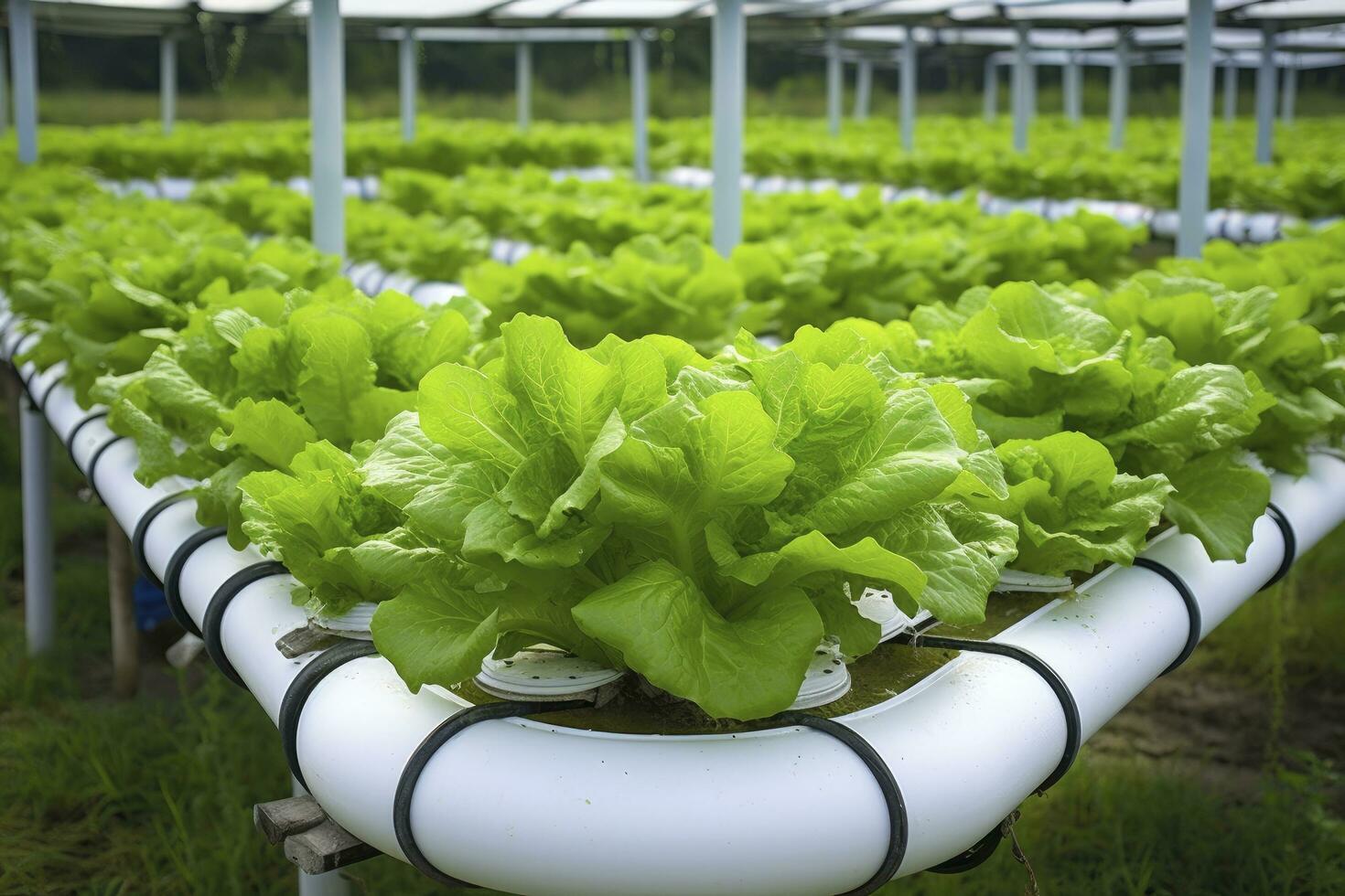 ai gegenereerd hydrocultuur sla groeien. ai gegenereerd foto