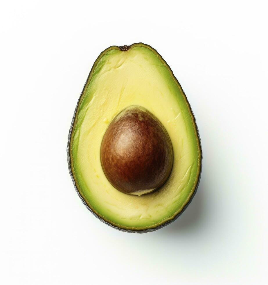 ai gegenereerd avocado Aan wit achtergrond. ai gegenereerd foto