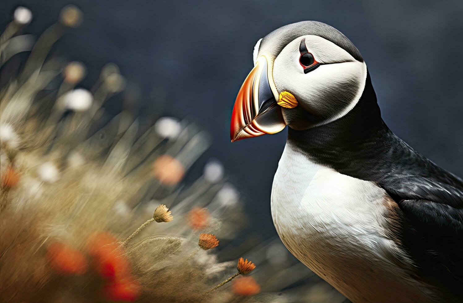 ai gegenereerd atlantic papegaaiduiker vogel. ai gegenereerd foto