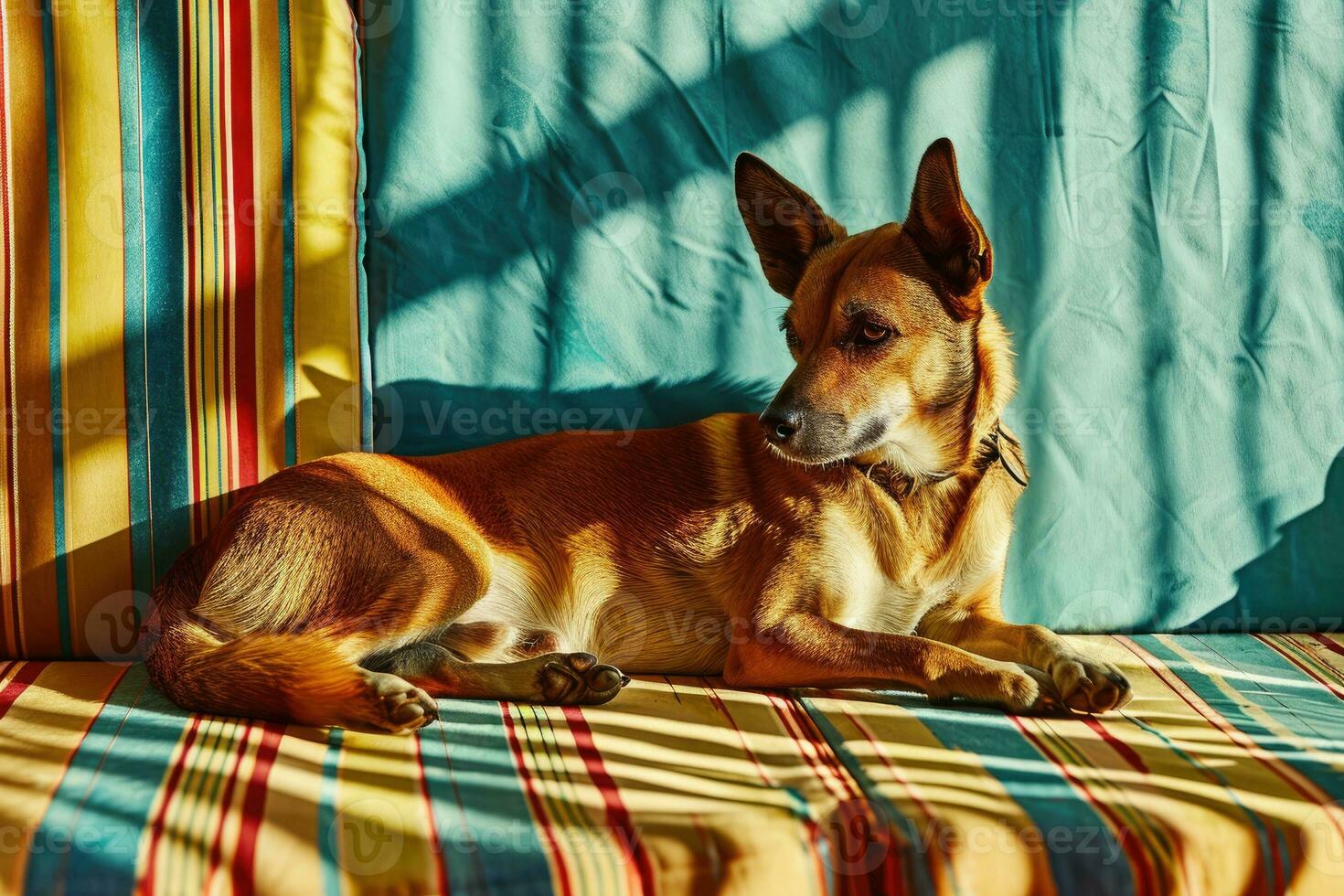 ai gegenereerd portret van een hond in knal kunst stijl, wijnoogst stijl foto