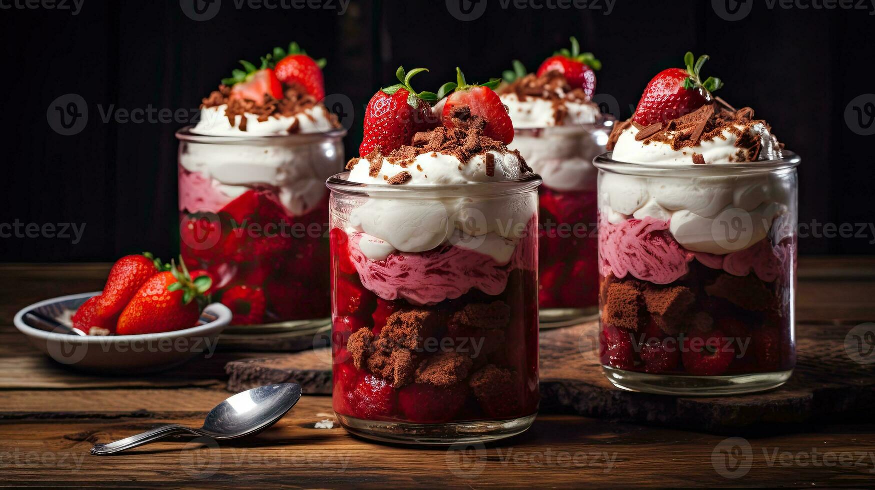 ai gegenereerd smoothie fruit toetje Aan de tafel ai generatief foto