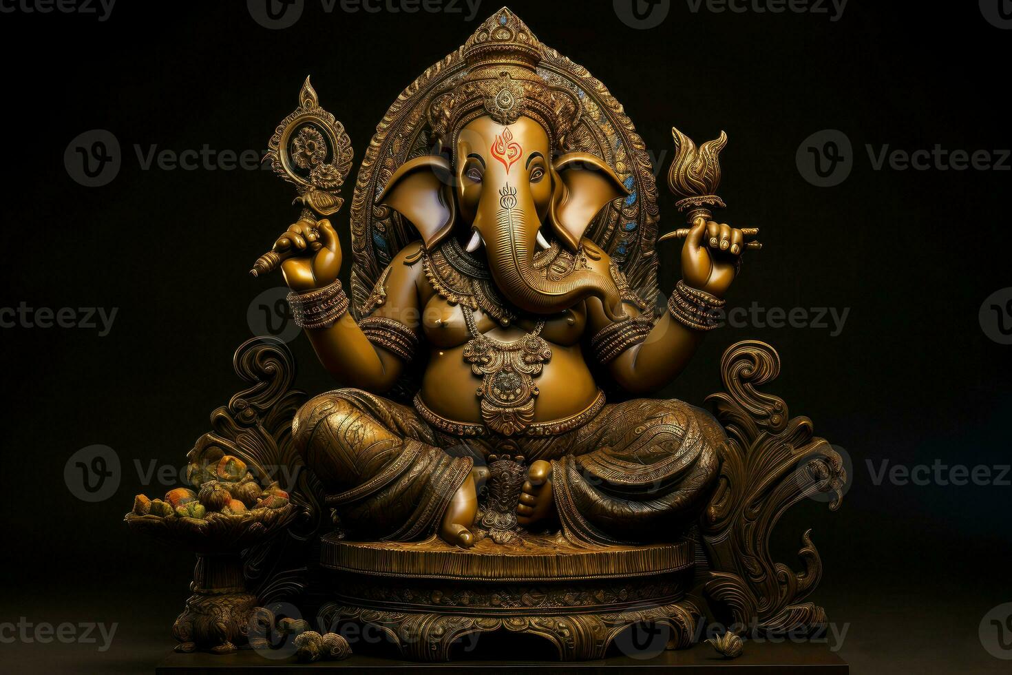 ai gegenereerd voortreffelijk hindoeïstisch beeldhouwwerk ganesha. genereren ai foto