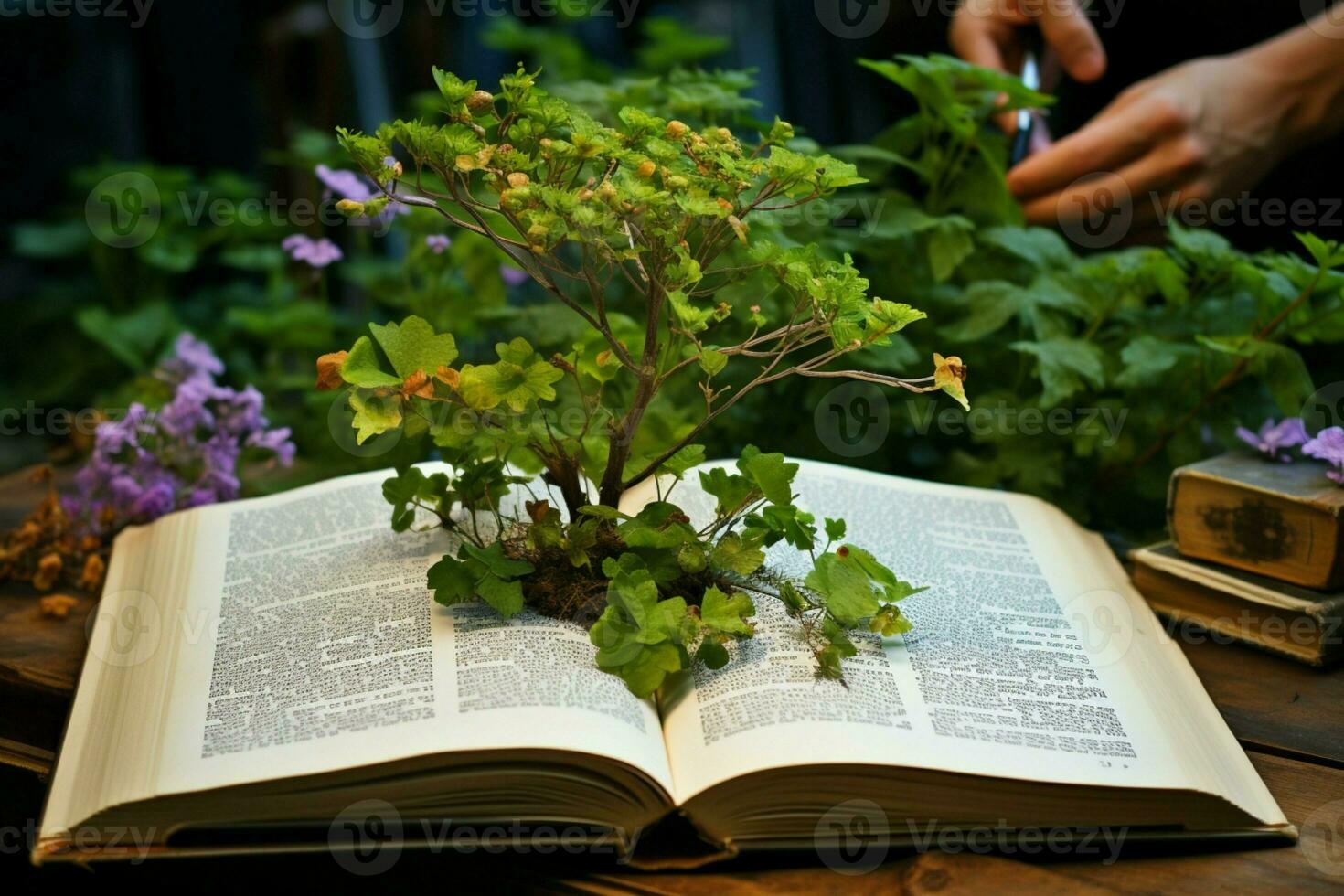 ai gegenereerd eco vriendelijk werkwijze creëren papier voor leerboeken door duurzame aanplant methoden ai gegenereerd foto