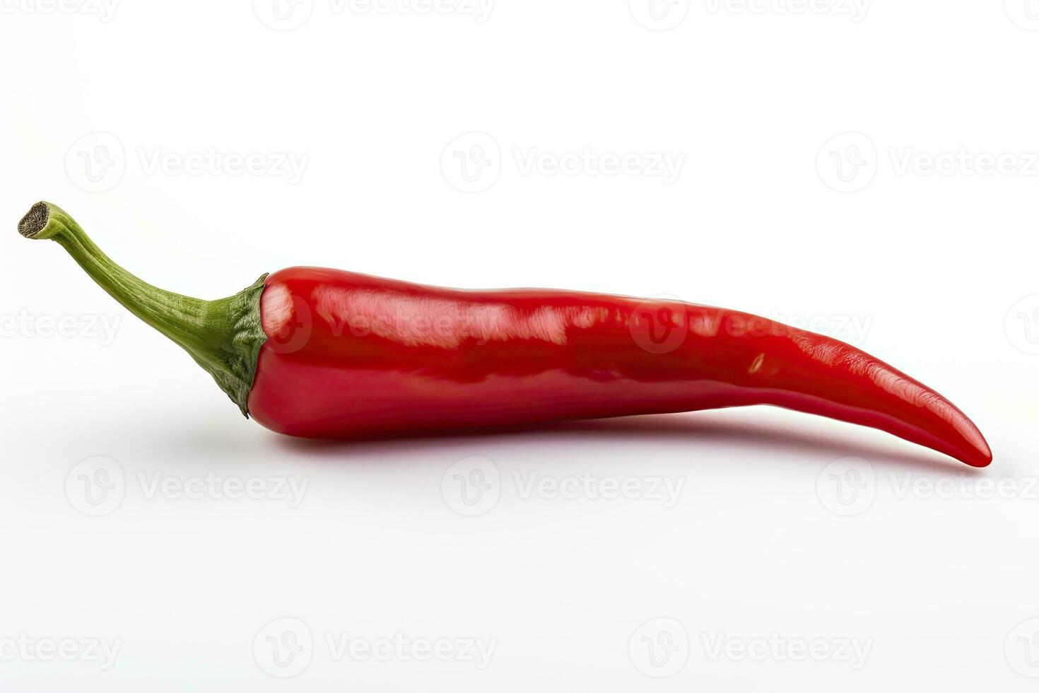 ai gegenereerd een rood Chili peper is geïsoleerd Aan een wit achtergrond. ai gegenereerd foto
