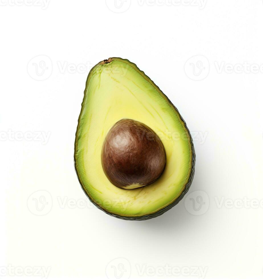 ai gegenereerd avocado Aan wit achtergrond. ai gegenereerd foto