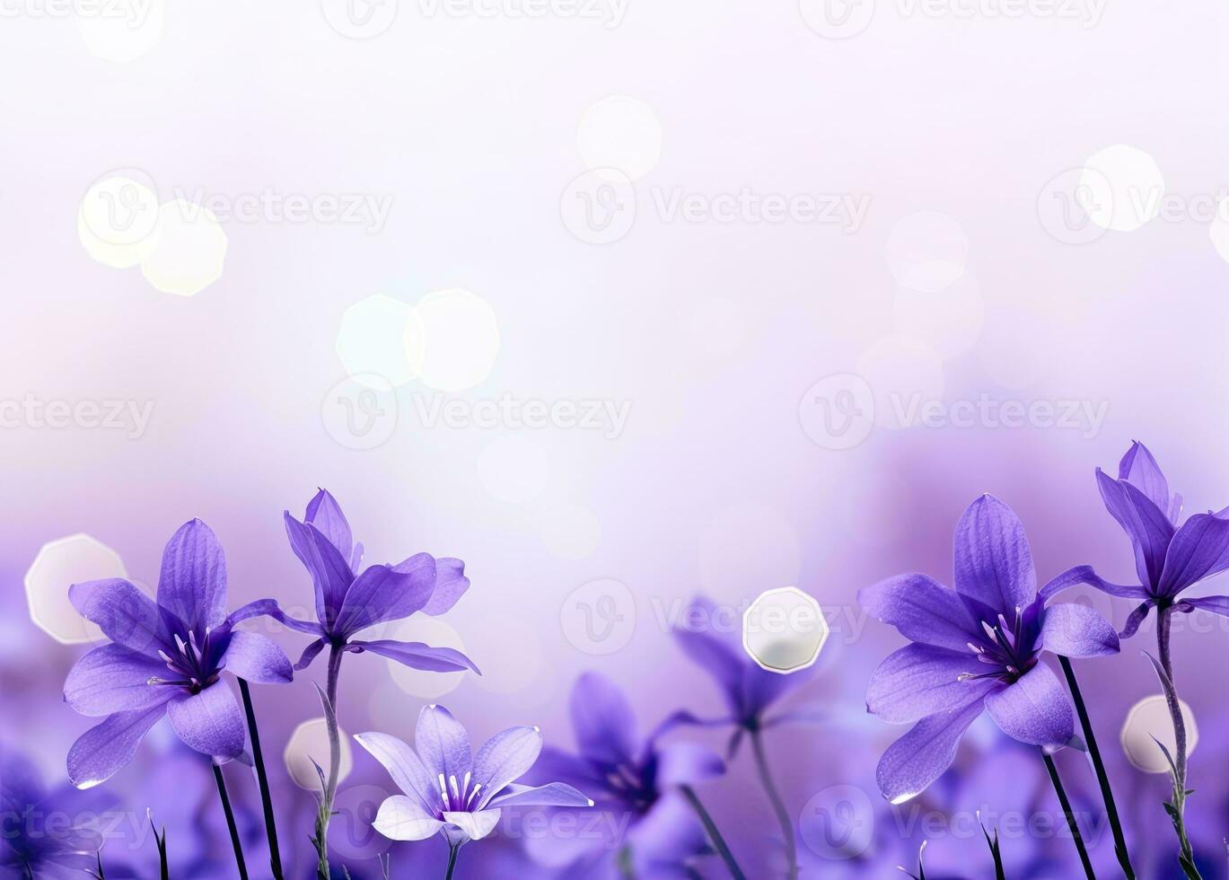 ai gegenereerd abstract voorjaar achtergrond met Purper bloemen. ai gegenereerd foto