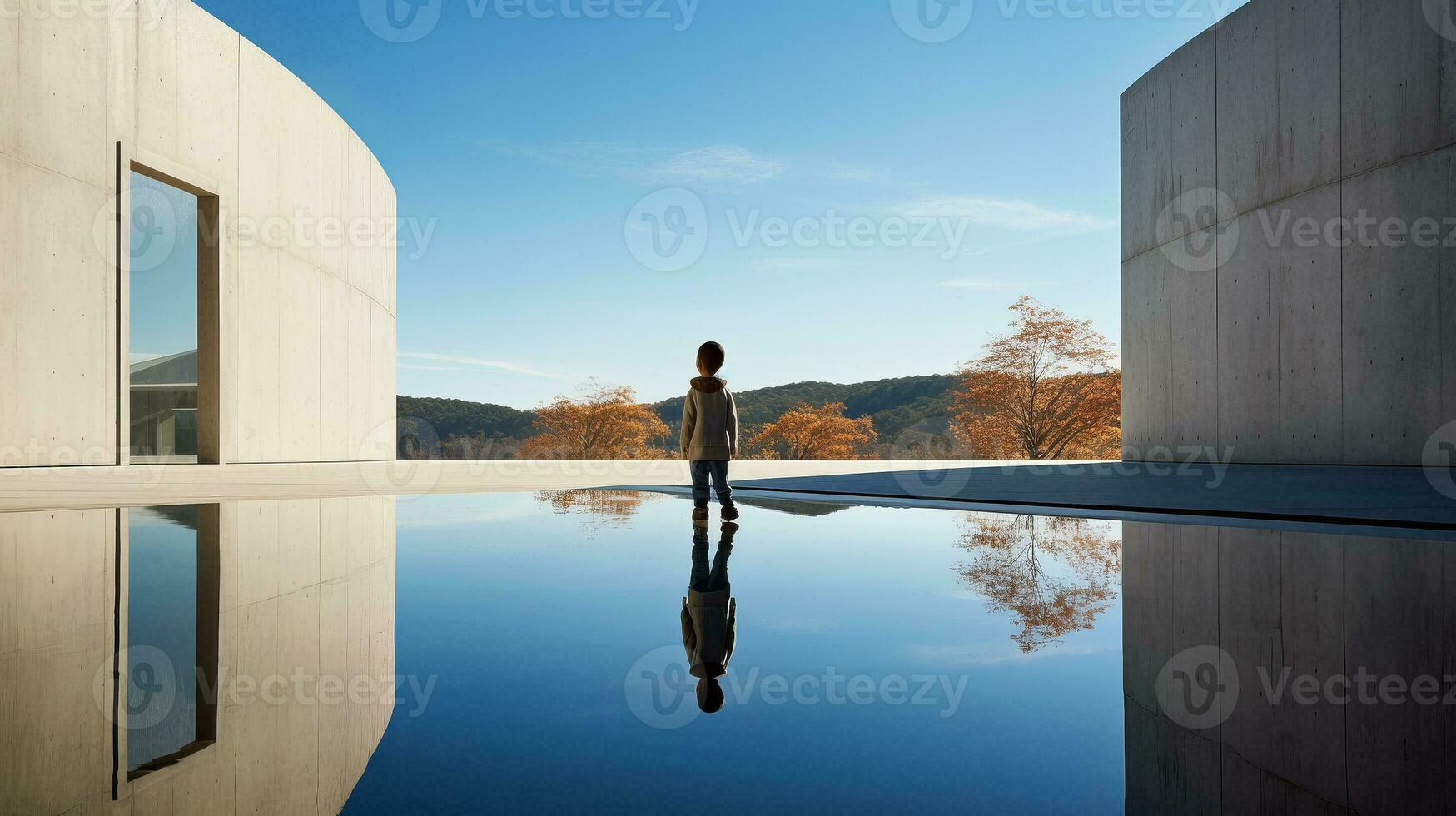 ai gegenereerd staand in ontzag van van de natuur majesteit foto