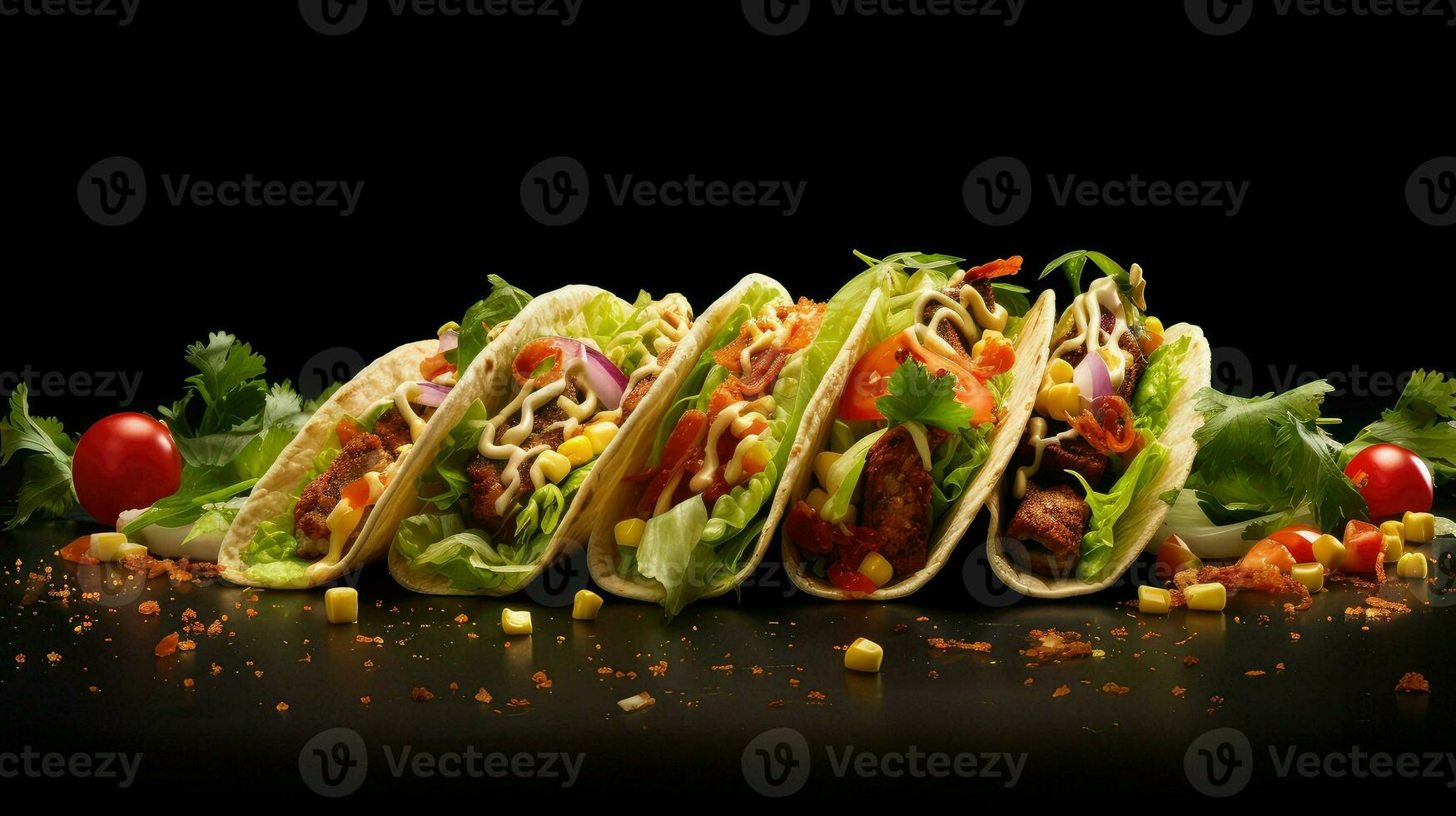 ai gegenereerd Mexicaans pittig taco voedsel foto