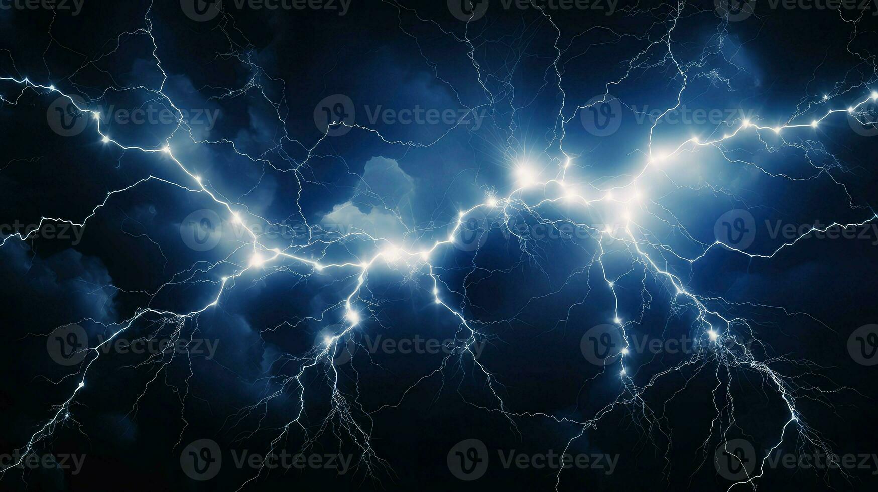 ai gegenereerd storm bliksem energie achtergrond foto