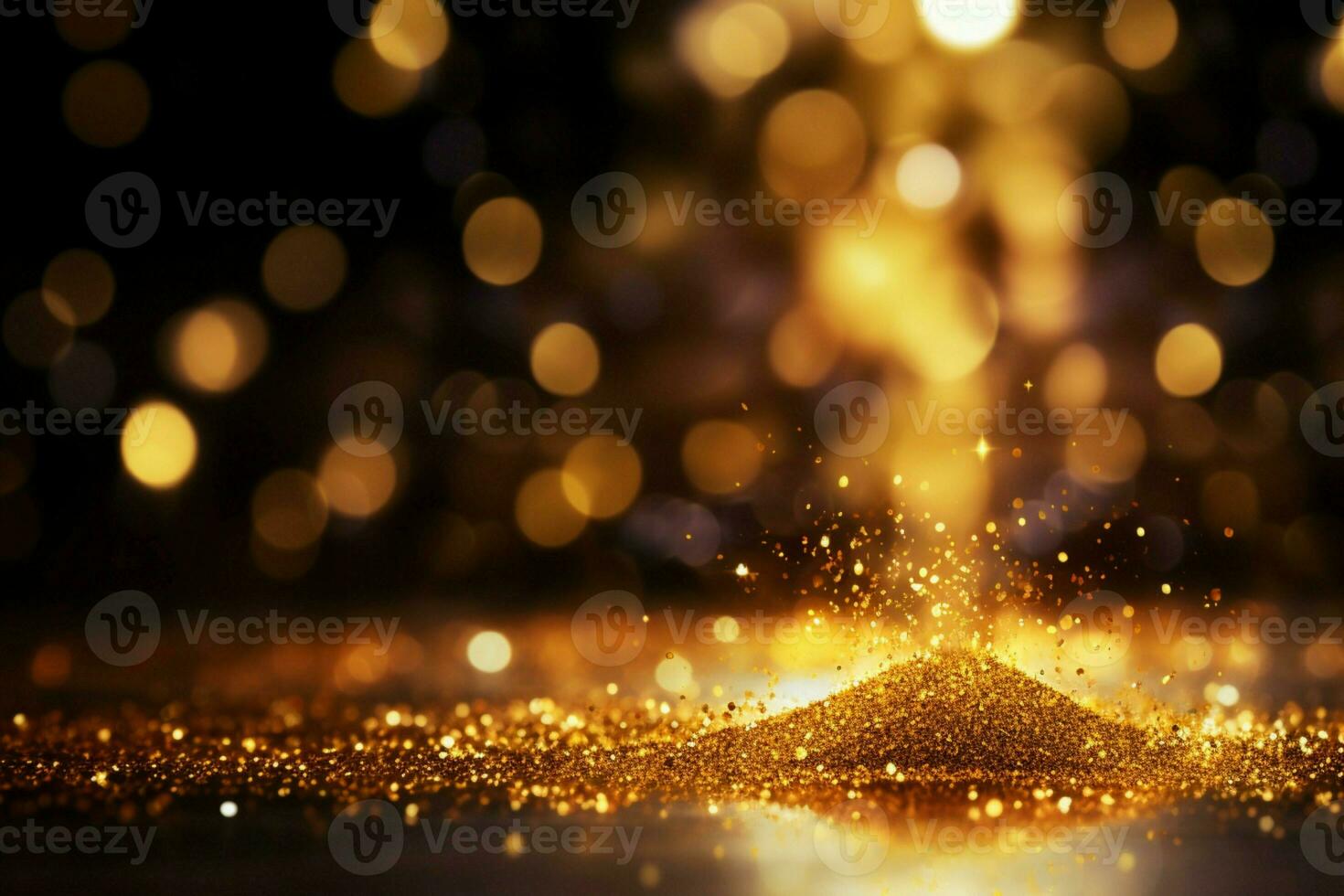 ai gegenereerd verjaardag aantrekkingskracht gouden schitteren bokeh voor een feestelijk abstract achtergrond foto