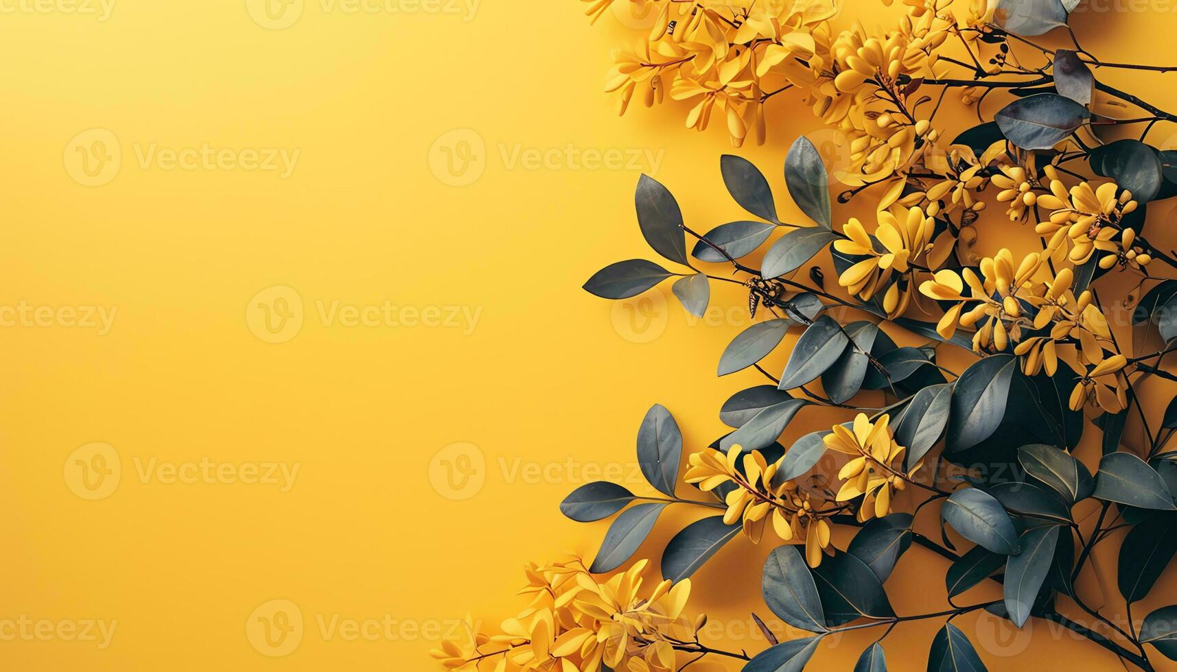ai gegenereerd geel verf Aan een muur met een geel achtergrond foto