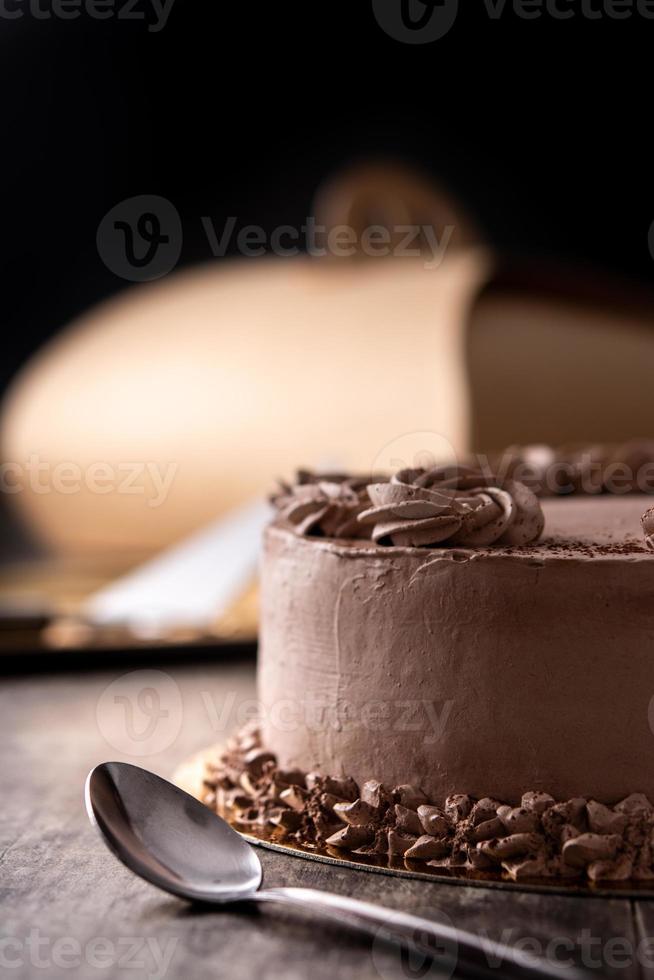 stukje chocolade truffel cake foto