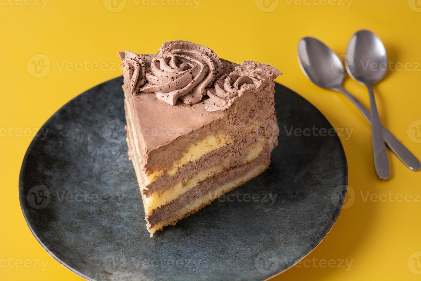 stuk chocolade truffel cake foto