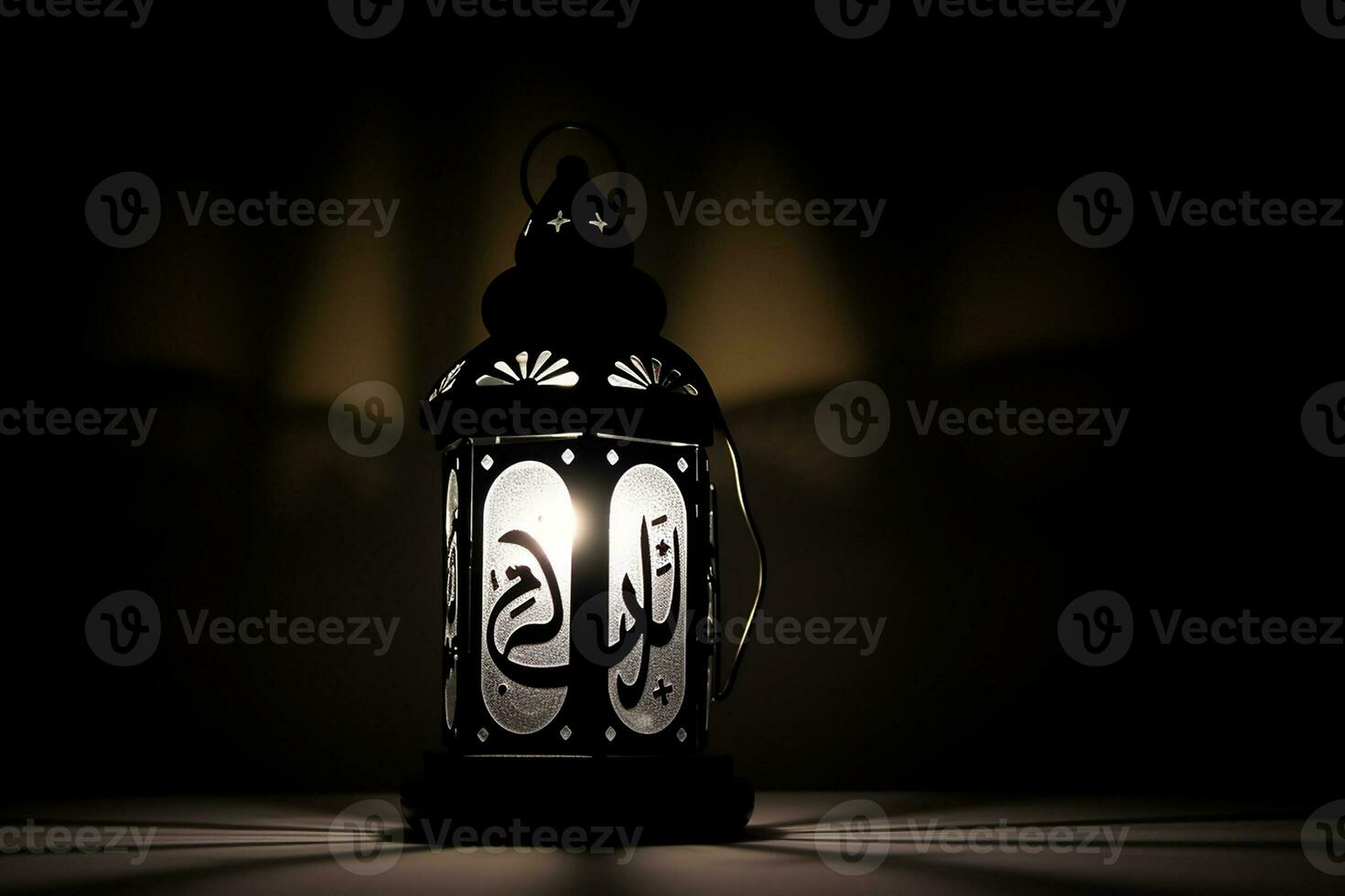 ai gegenereerd sier- Arabisch lantaarn gloeiend voor moslim heilig maand Ramadan kareem foto