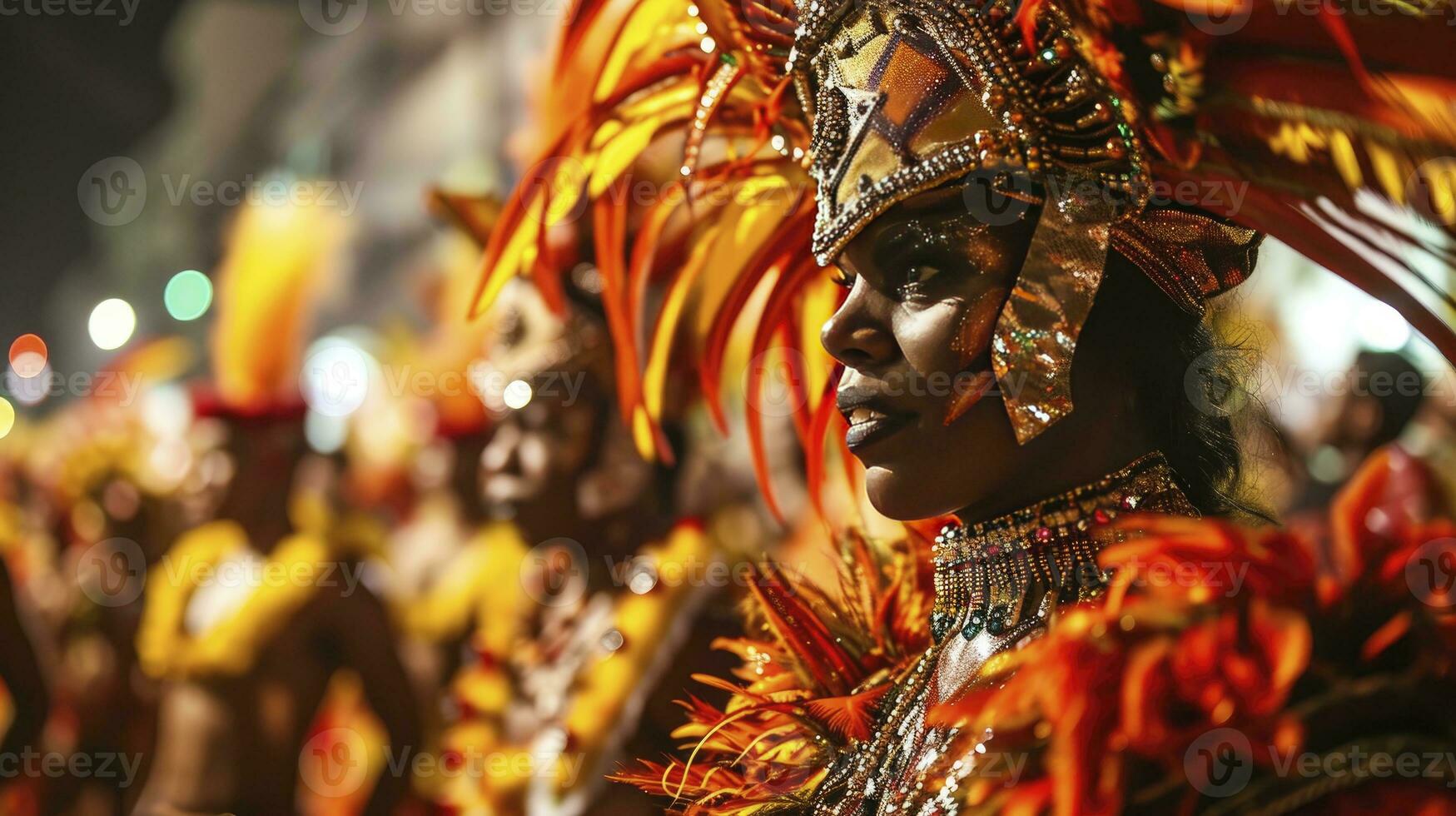 ai gegenereerd carnaval optocht Aan de straat in Rio de Janeiro foto