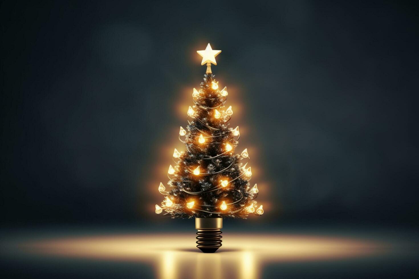 ai gegenereerd Kerstmis boom gemaakt van lamp en licht technologie concept foto