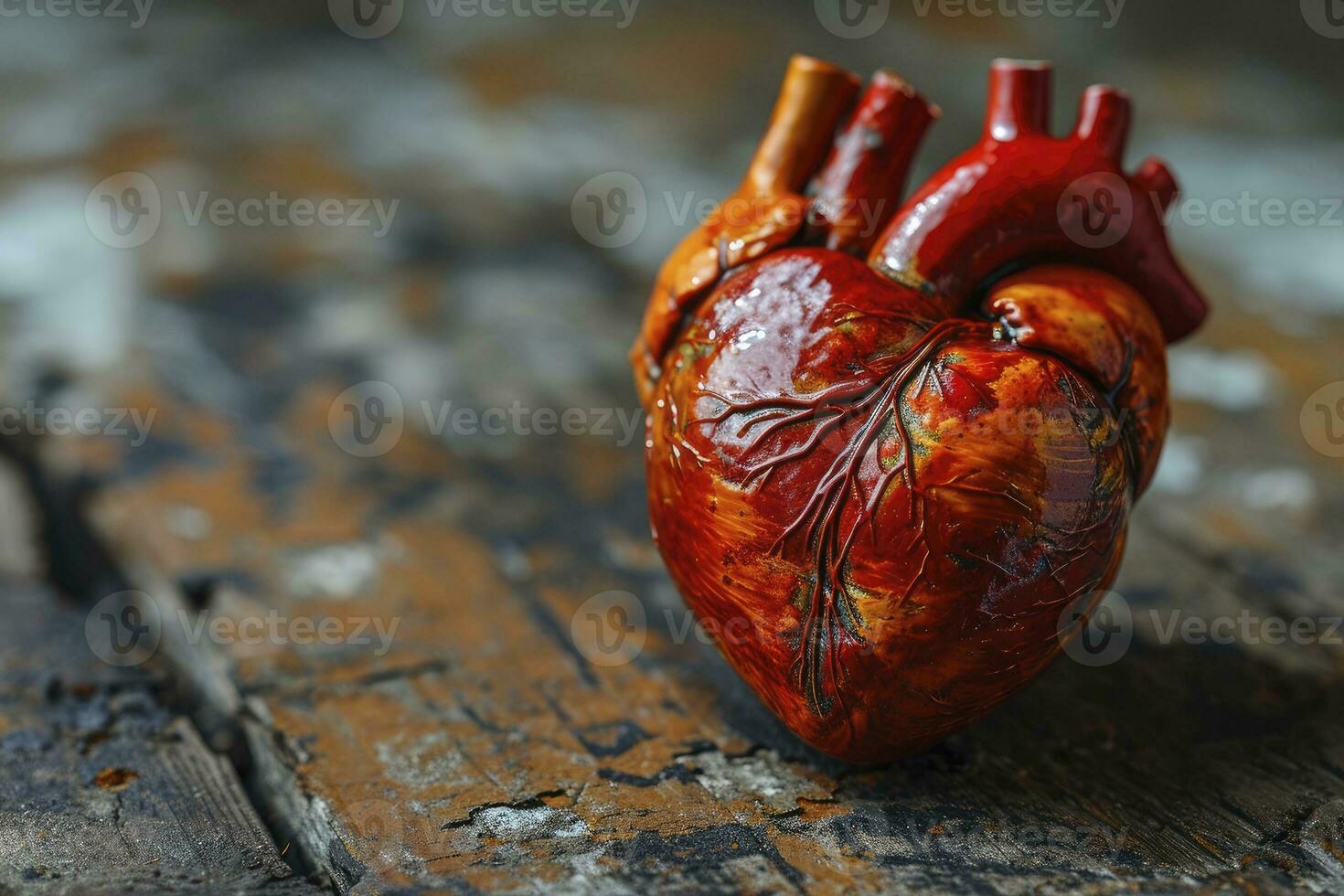 ai gegenereerd menselijk intern orgaan met hart foto