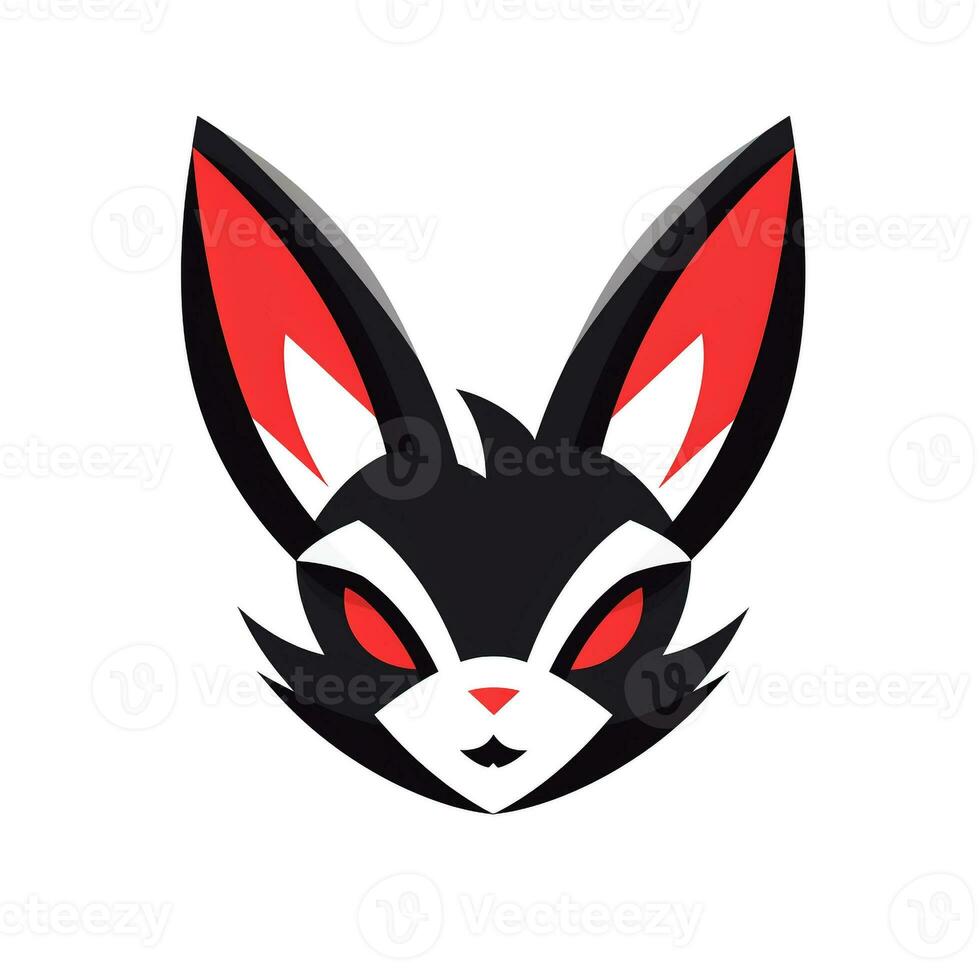 ai gegenereerd tekenfilm logo van een konijn. generatief ai foto