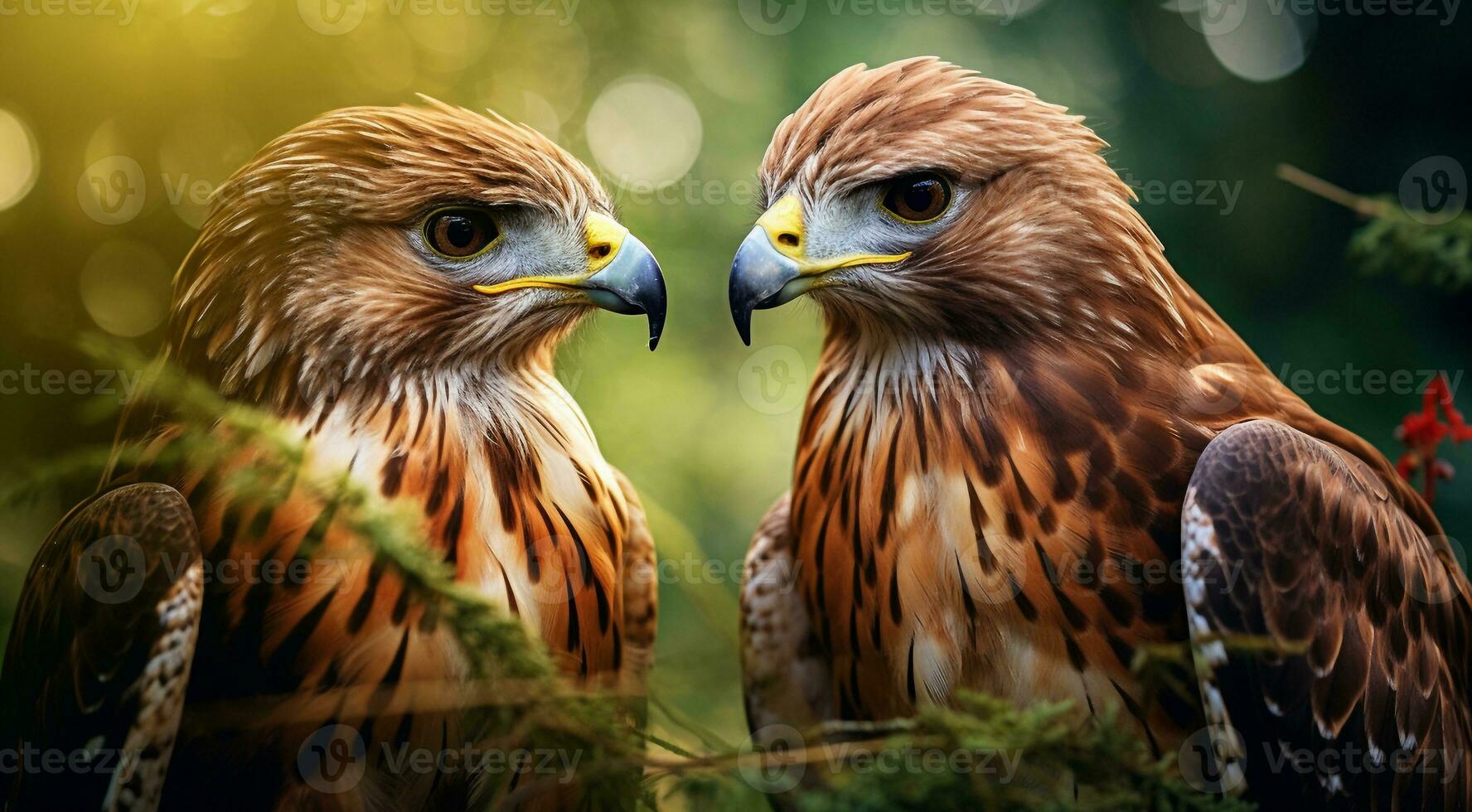 ai gegenereerd detailopname van atropisch wild vogel in de Woud, tropisch wild vogel, wild vogel in de Woud, vogel zittend Aan de boom foto