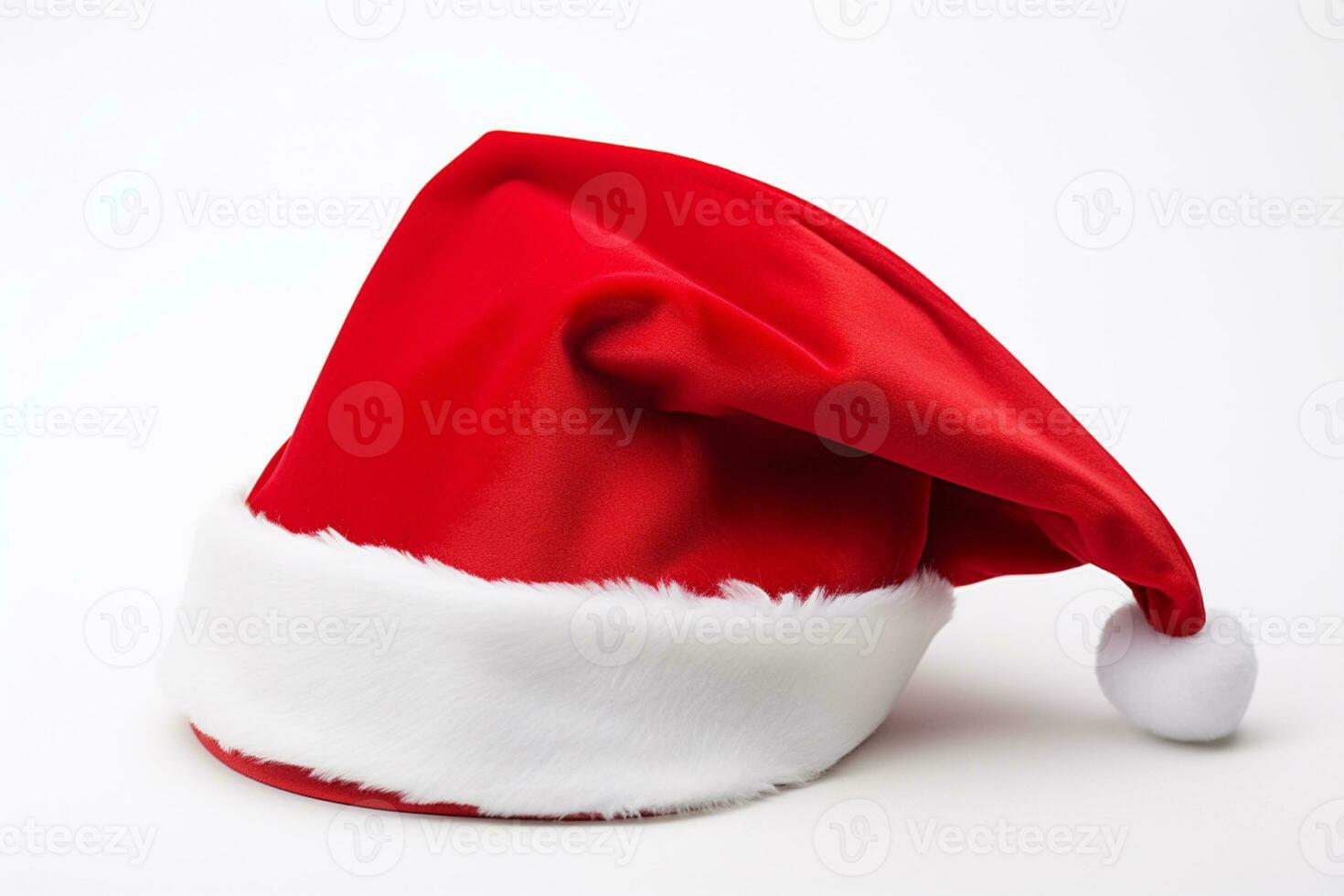 ai gegenereerd de kerstman clausule hoed Aan wit achtergrond foto