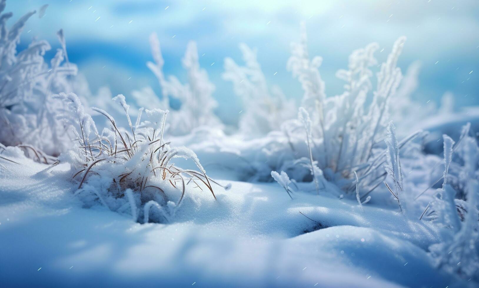 ai gegenereerd winter achtergrond van sneeuw en vorst met vrij ruimte voor uw decoratie foto