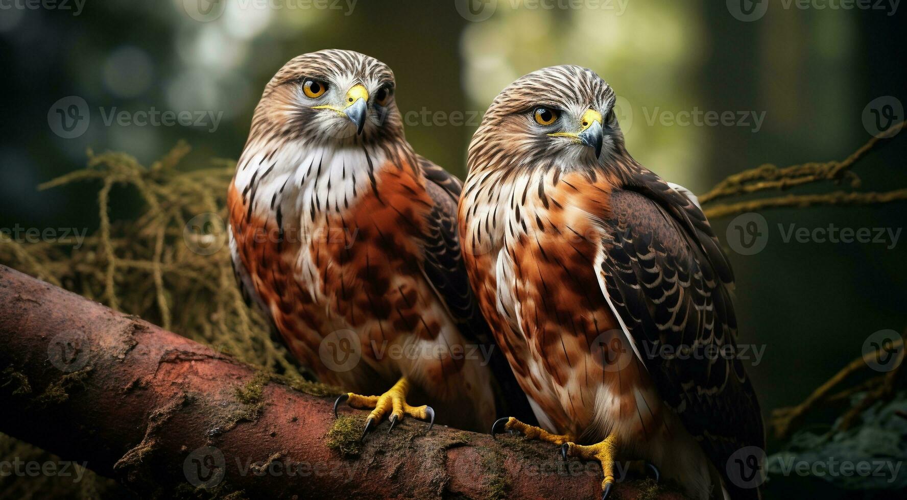 ai gegenereerd detailopname van atropisch wild vogel in de Woud, tropisch wild vogel, wild vogel in de Woud, vogel zittend Aan de boom foto