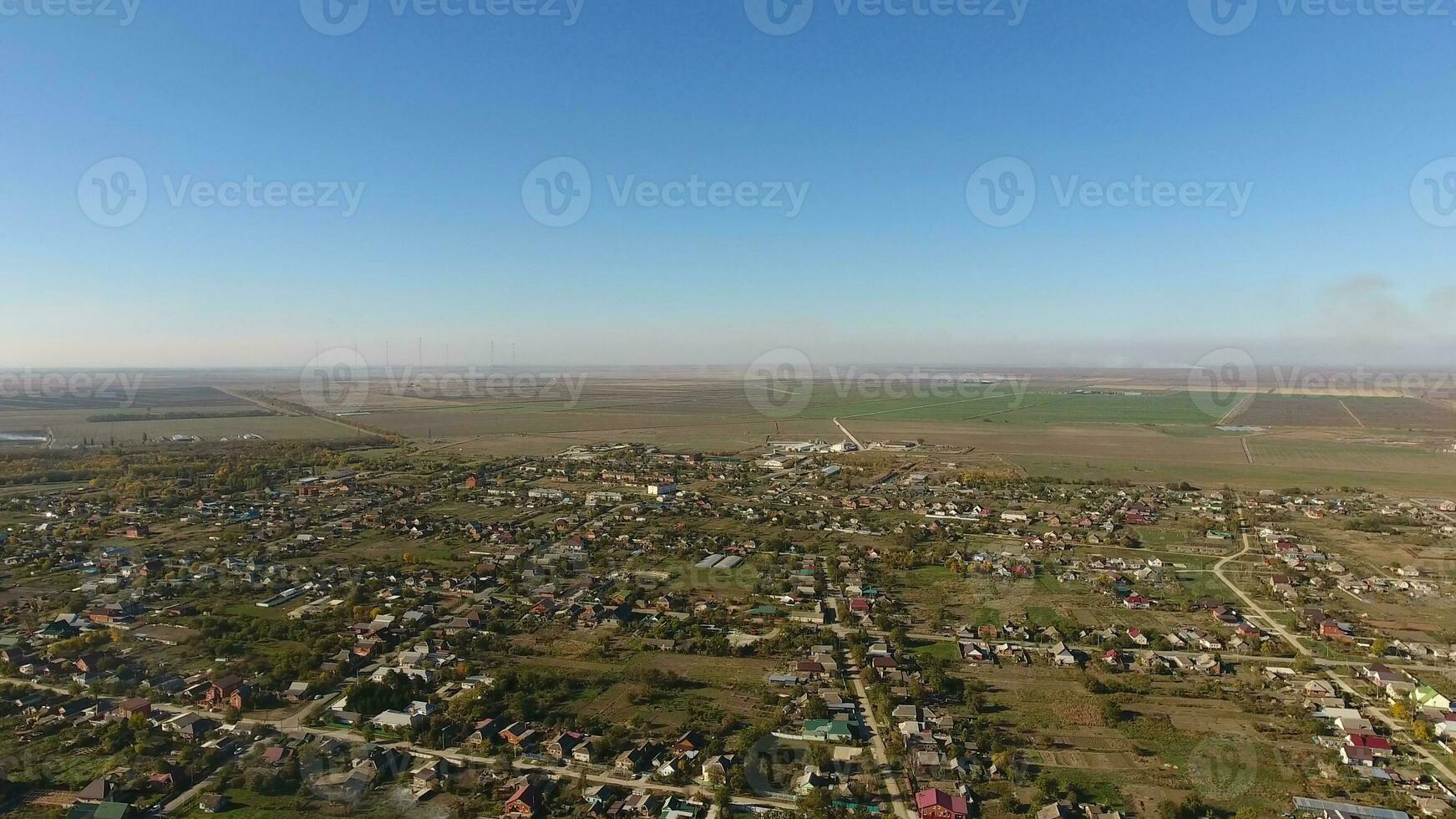 top visie van de dorp. de dorp van Poltavskaja. foto