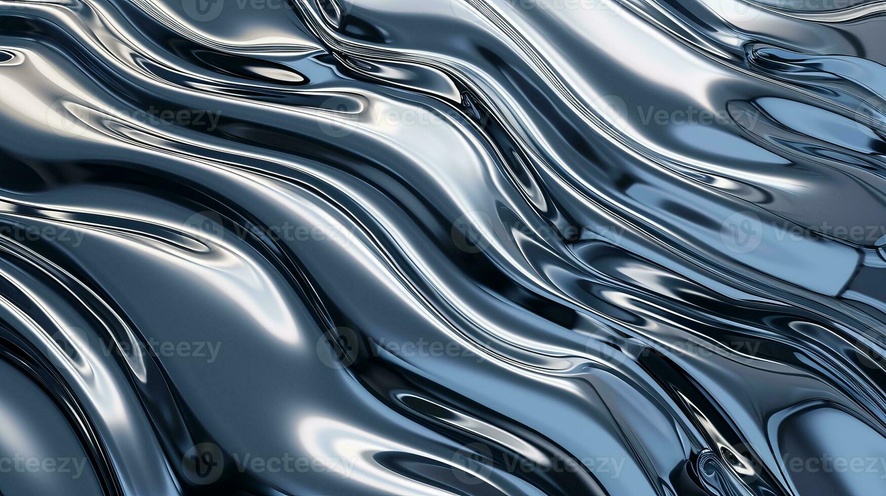 ai gegenereerd metalen abstract golvend vloeistof achtergrond met golven foto