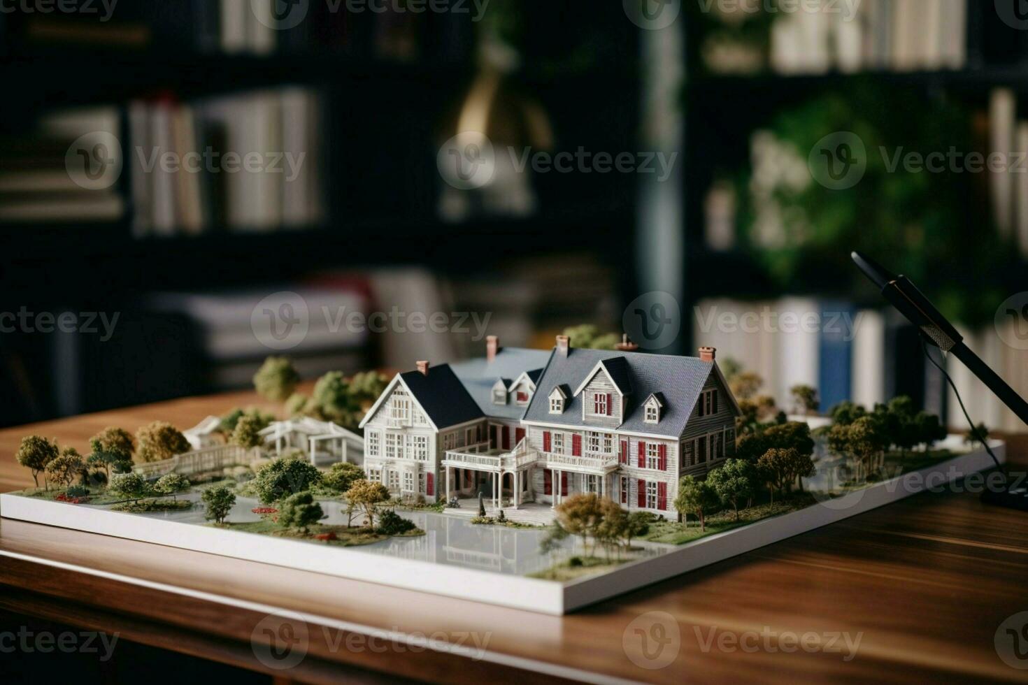ai gegenereerd eigendom voorbeeld model- huizen weergeven divers echt landgoed opties en ontwerpen ai gegenereerd foto