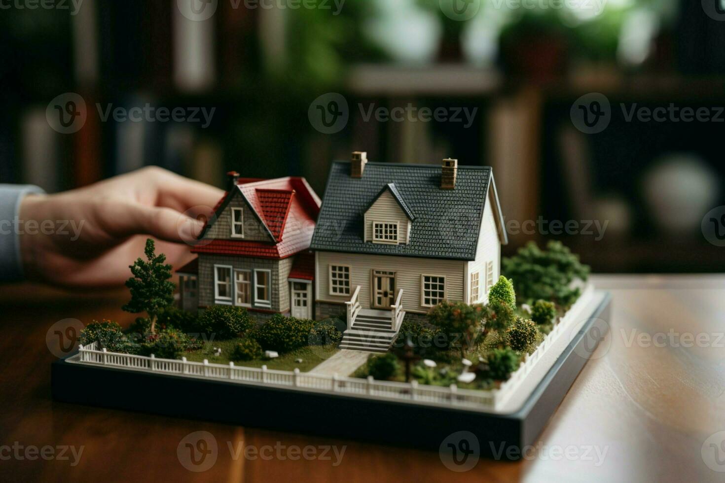 ai gegenereerd model- huis eigendommen miniatuur voorstellingen presentatie van echt landgoed aanbiedingen ai gegenereerd foto