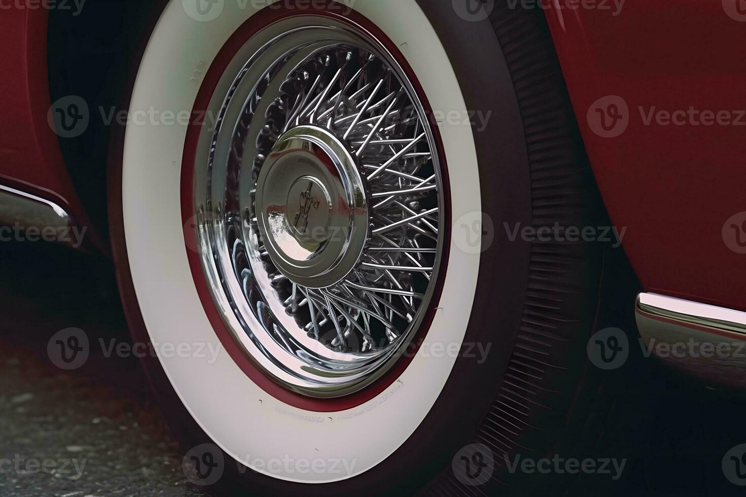 ai gegenereerd detailopname detail van rood aluminium auto wiel. neurale netwerk ai gegenereerd foto