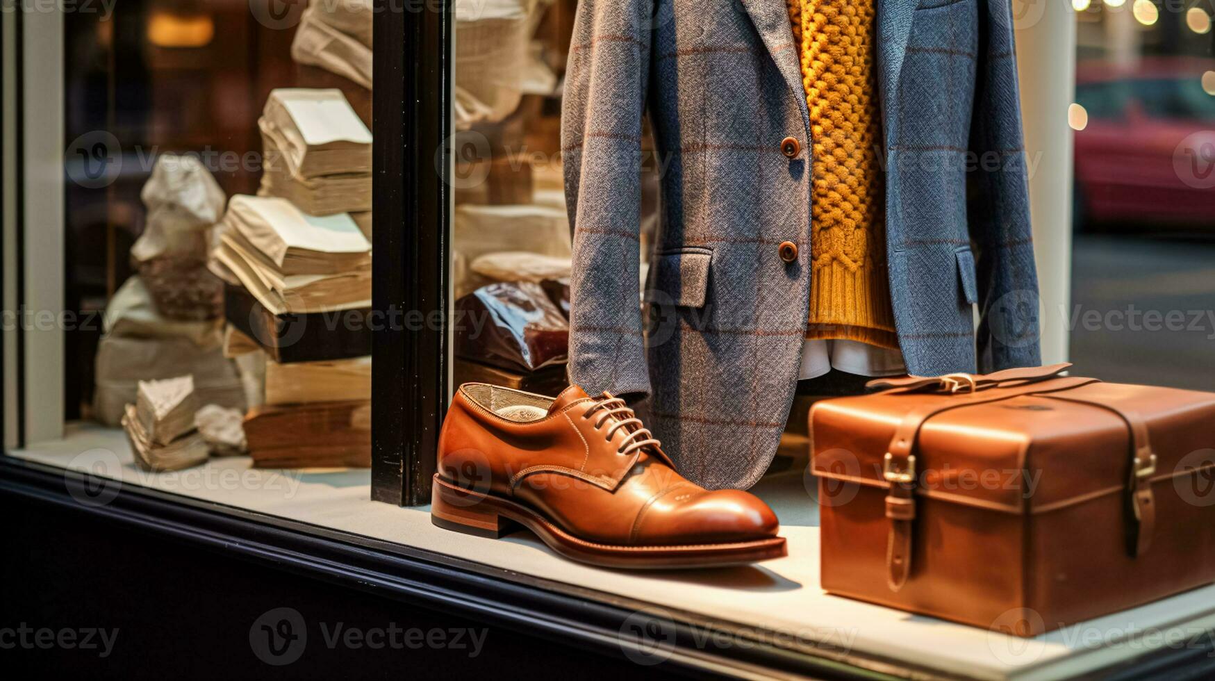 ai gegenereerd herenkleding op te slaan in Engels platteland stijl, herfst winter kleding verzameling foto