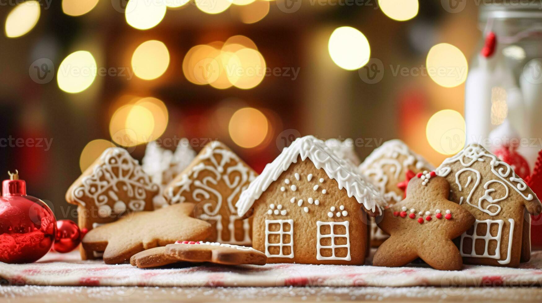 ai gegenereerd Kerstmis peperkoek huis, vakantie recept en huis bakken, zoet toetje voor knus winter Engels land thee in de huisje, eigengemaakt voedsel en Koken foto