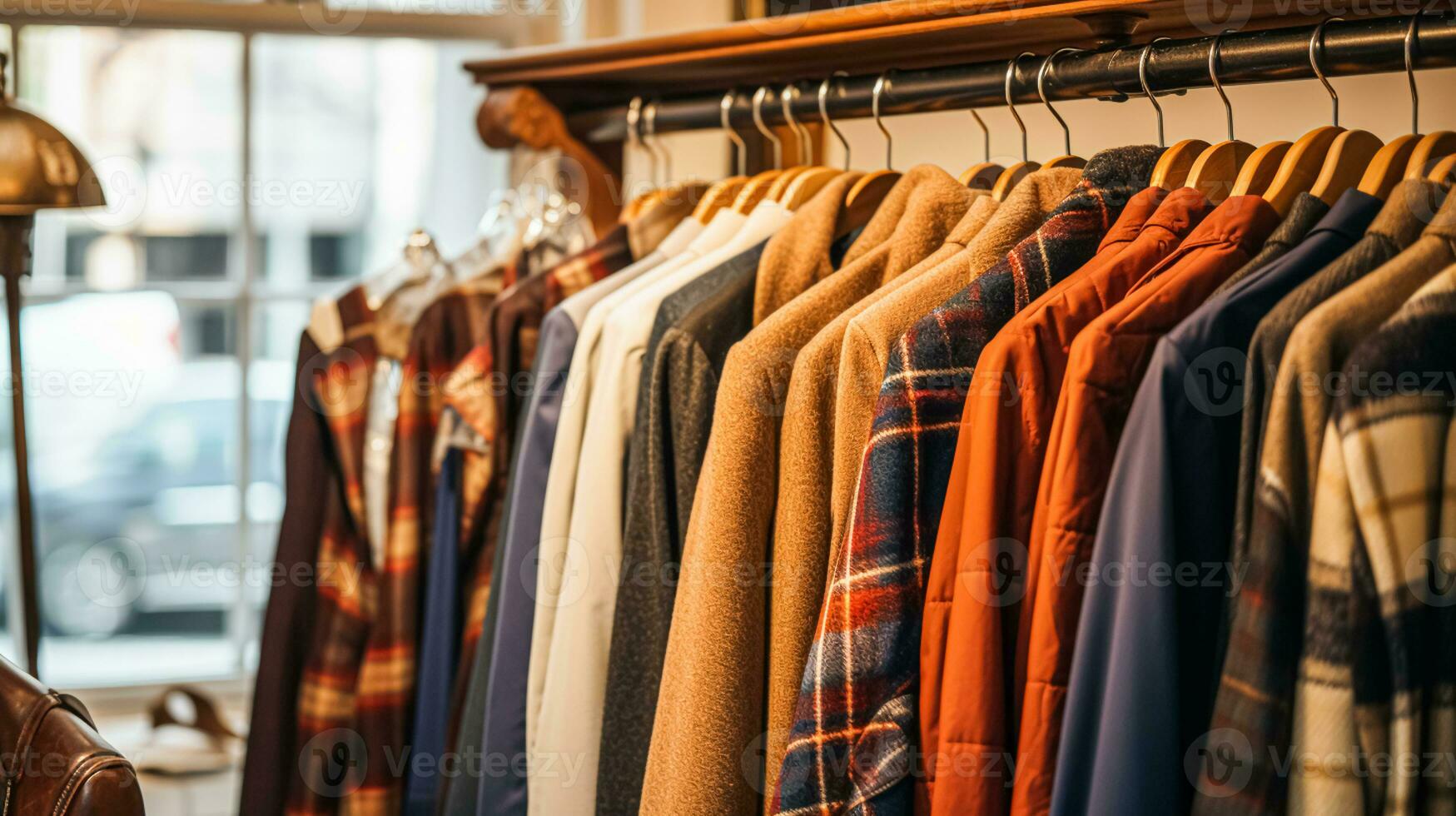 ai gegenereerd herenkleding op te slaan in Engels platteland stijl, herfst winter kleding verzameling foto