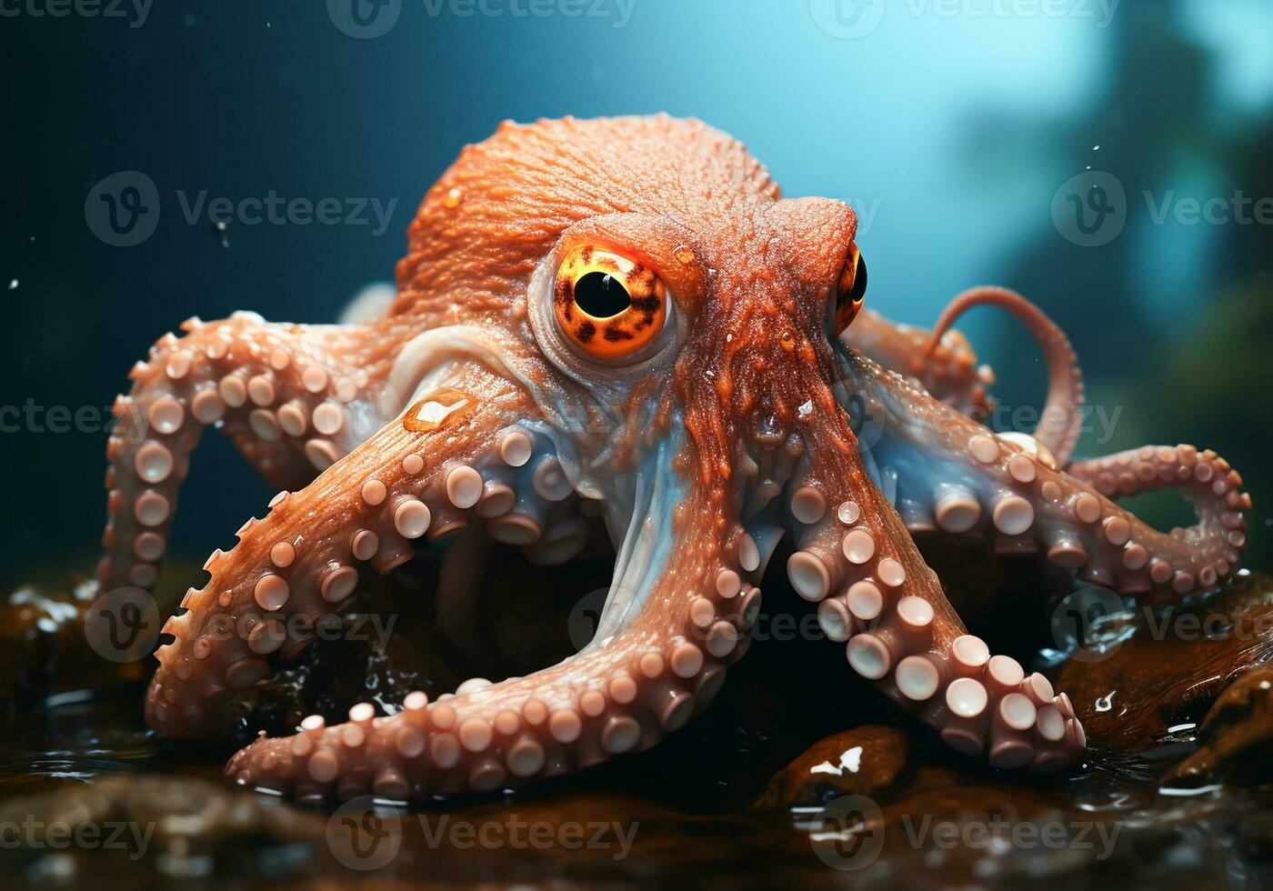 ai gegenereerd kleurrijk Octopus in de oceaan. onderwater- leven. foto