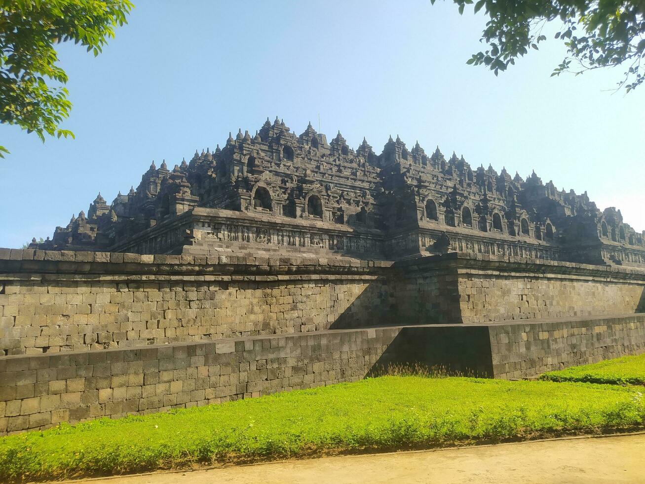 visie van borobudur tempel, een van de vraagt zich af van de wereld in Indonesië foto