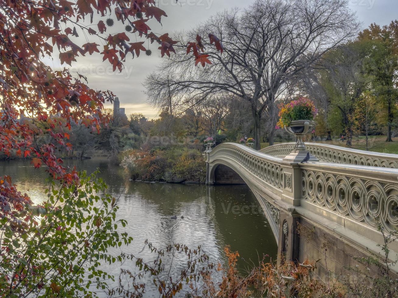 boogbrug in de late herfst foto