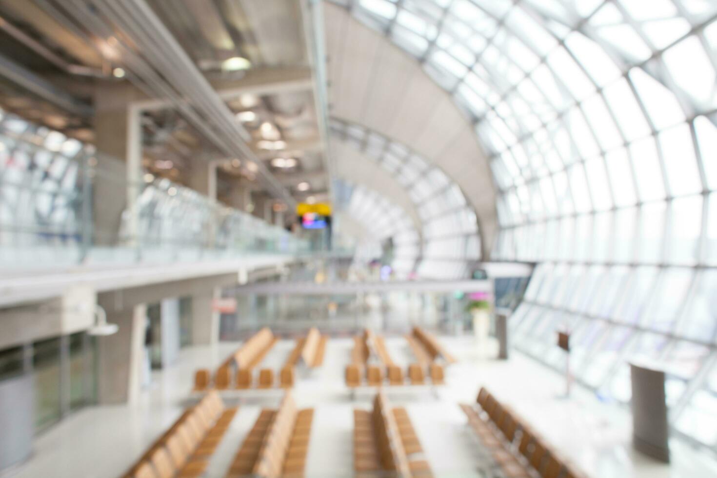 passagier stoel in terminal luchthaven gebouw foto