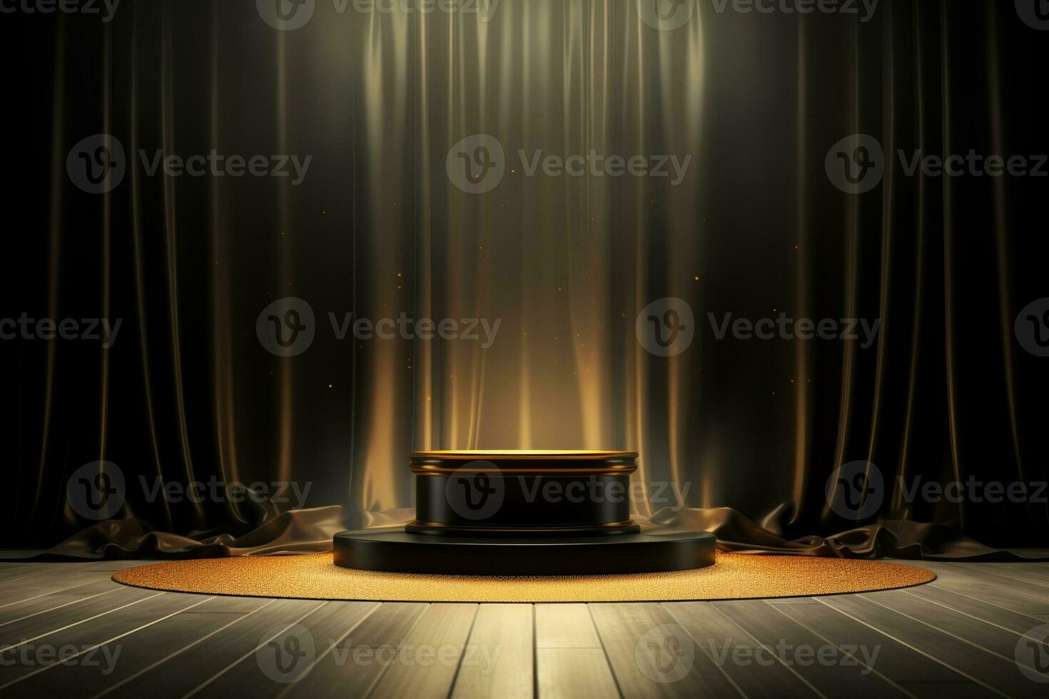 ai gegenereerd abstract luxe donker goud platform podium voor Product presentatie foto