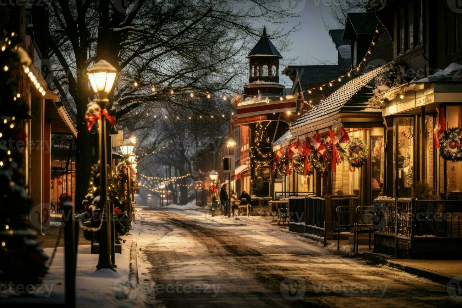 ai gegenereerd Kerstmis in klein steden - generatief ai foto