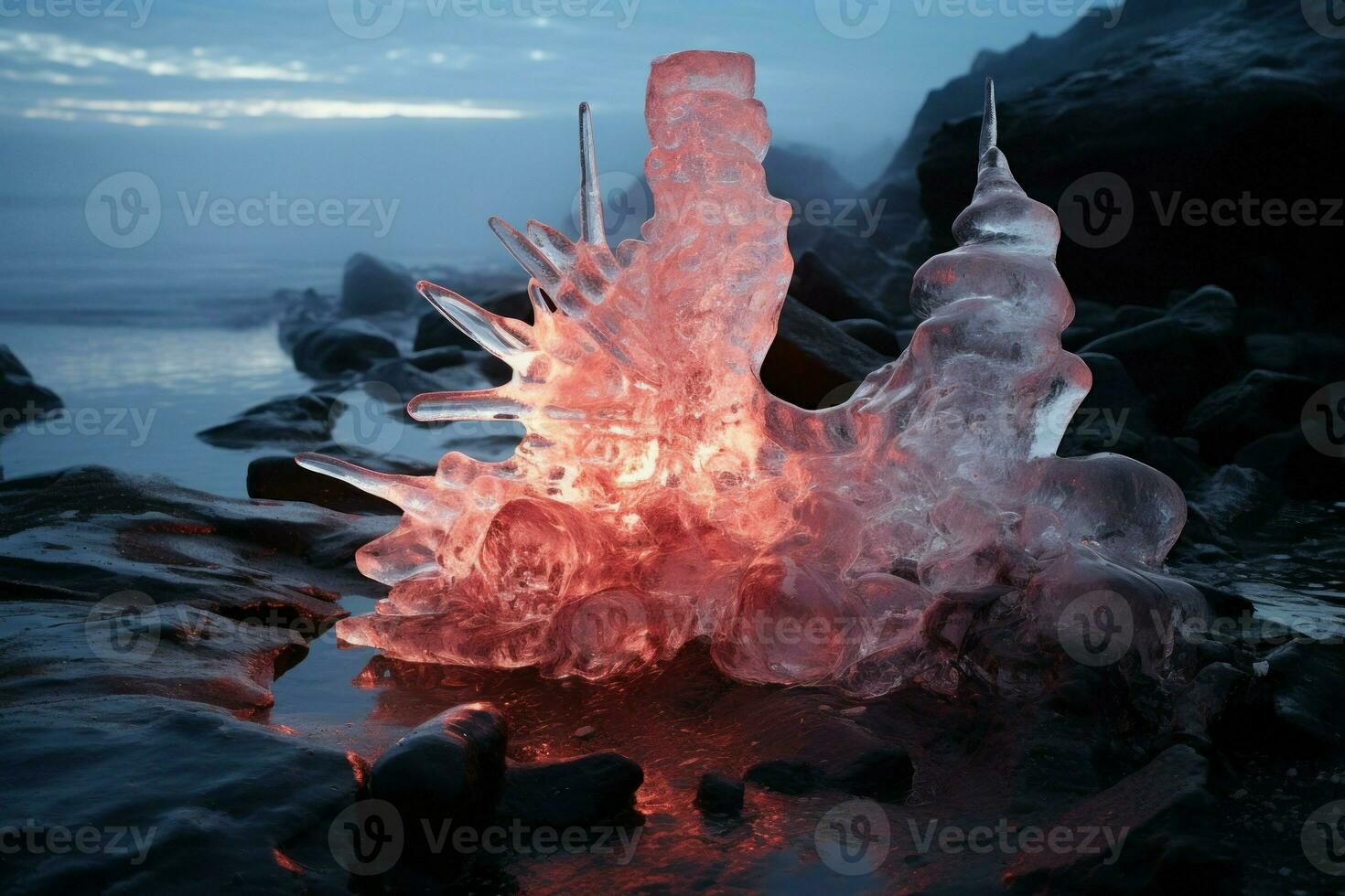 ai gegenereerd ijs sculpturen - generatief ai foto