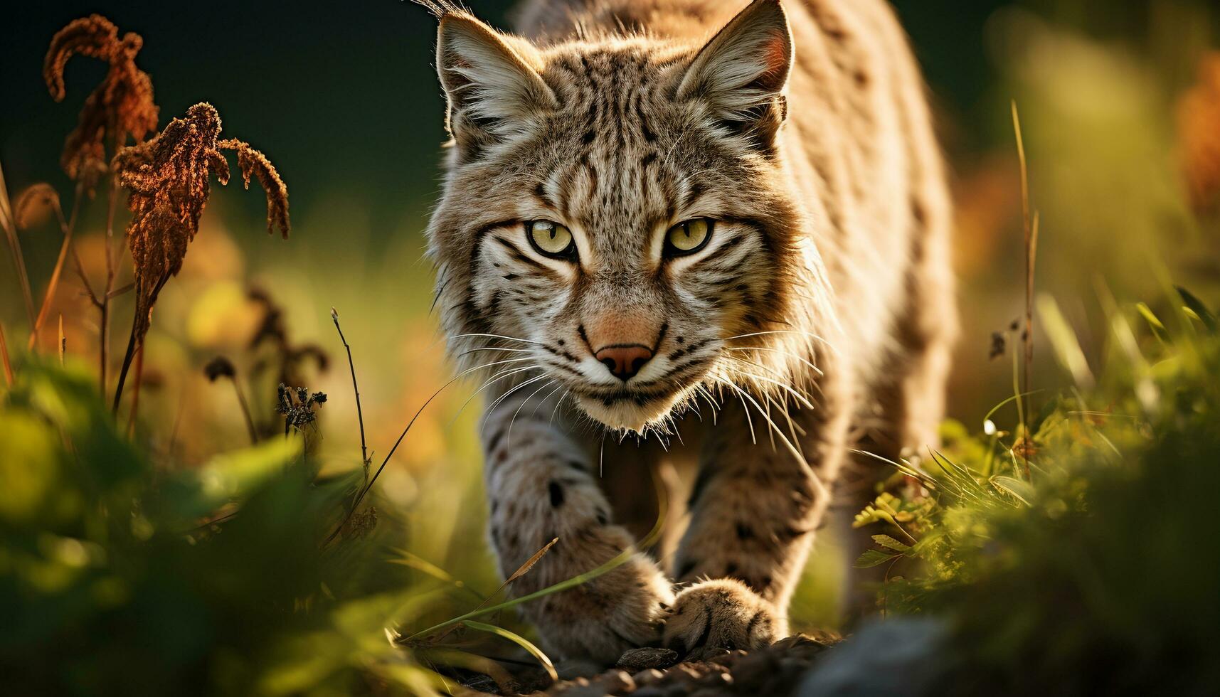 ai gegenereerd majestueus tijger staren, schoonheid in natuur kalmte gegenereerd door ai foto