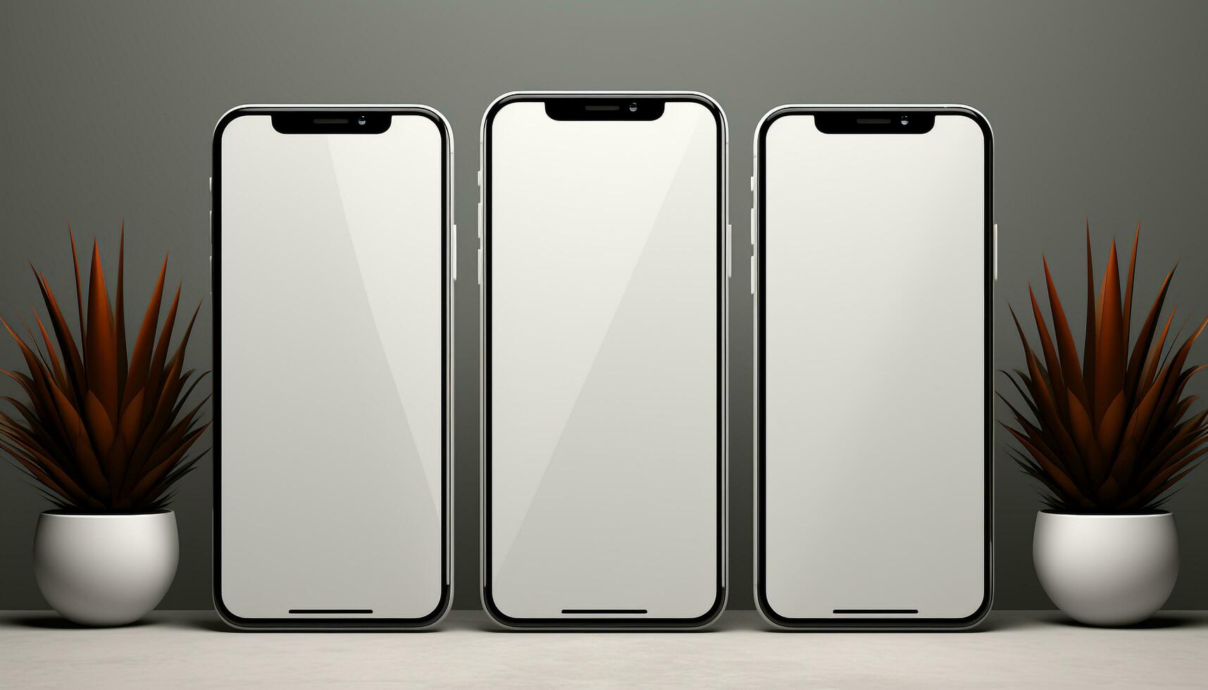 ai gegenereerd modern illustratie van een blanco smartphone scherm gegenereerd door ai foto